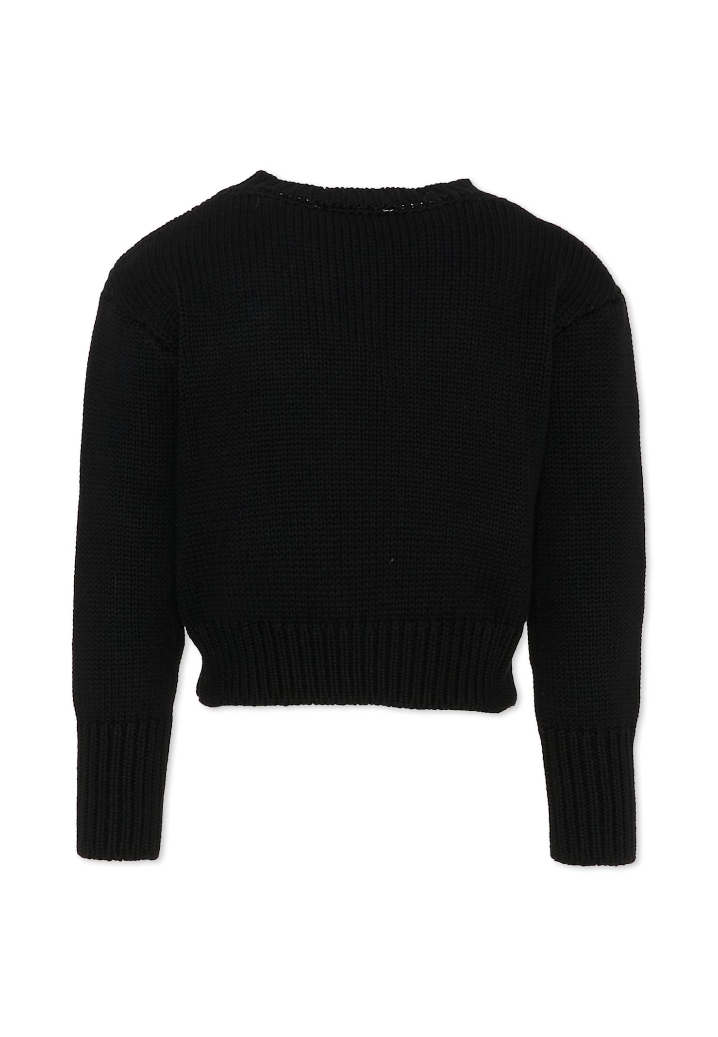 Marc Jacobs Black Sweater For Girl With Bow In Black
