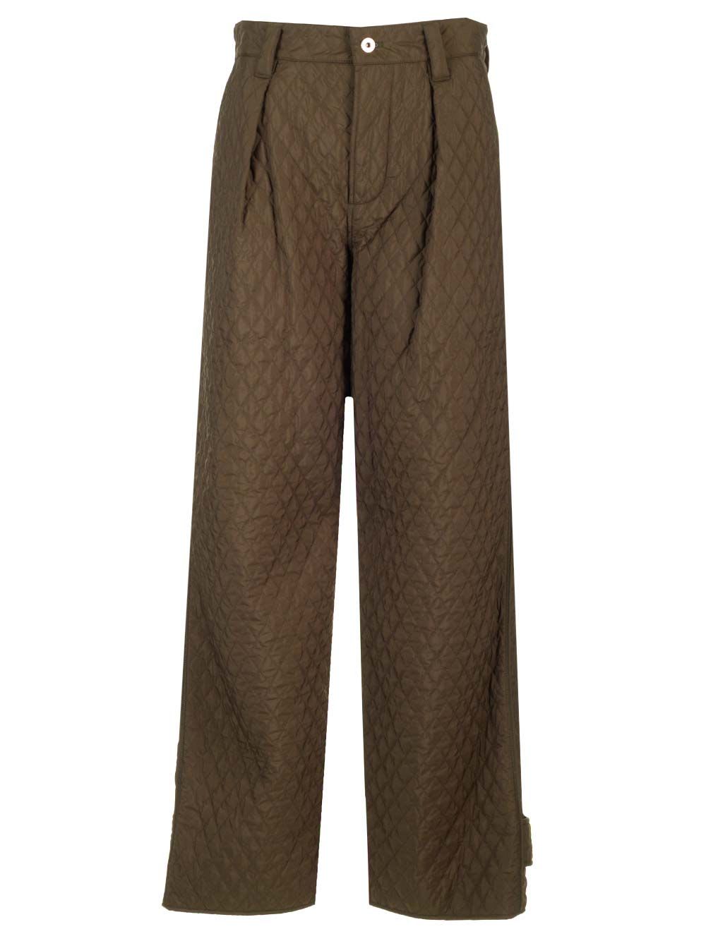 Shop Burberry Quilted Nylon Trousers In Green