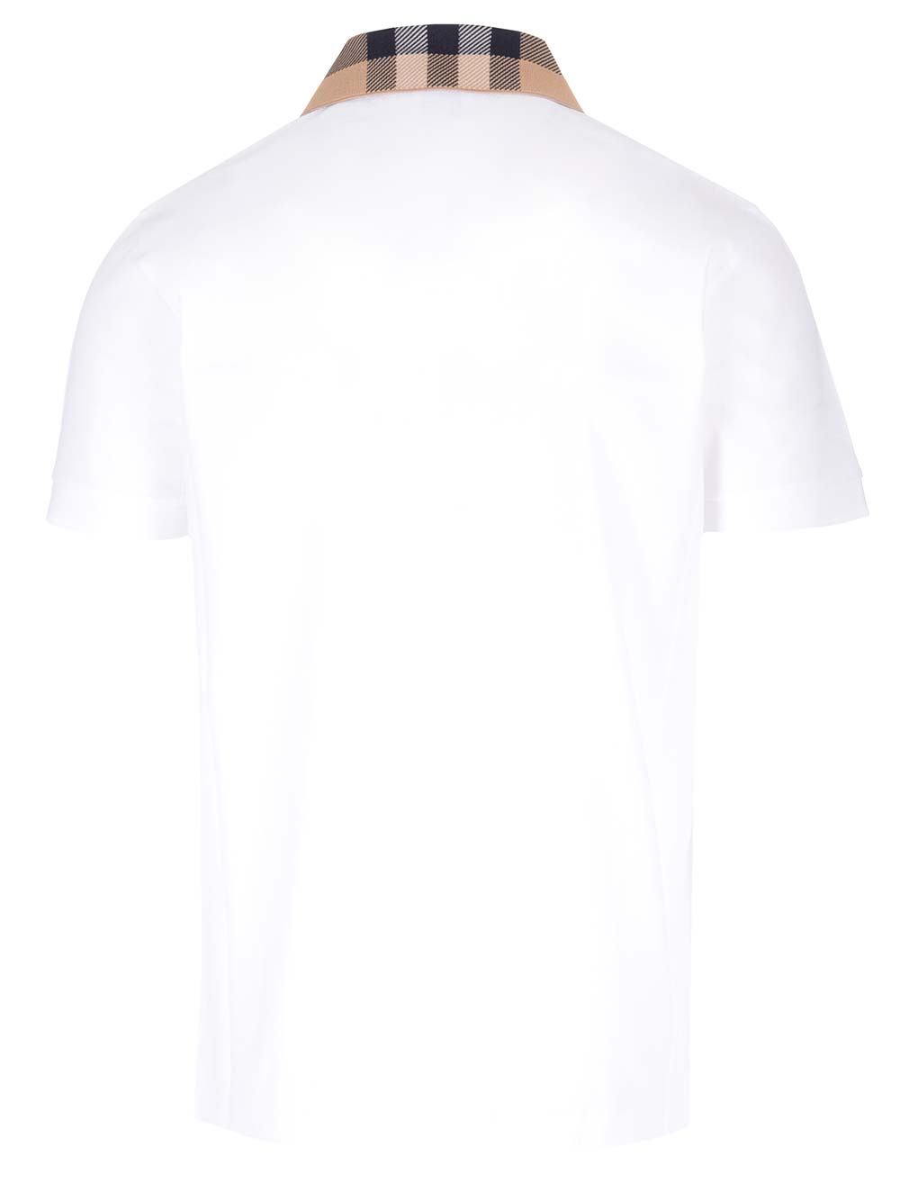 Shop Burberry White Cotton Polo Shirt