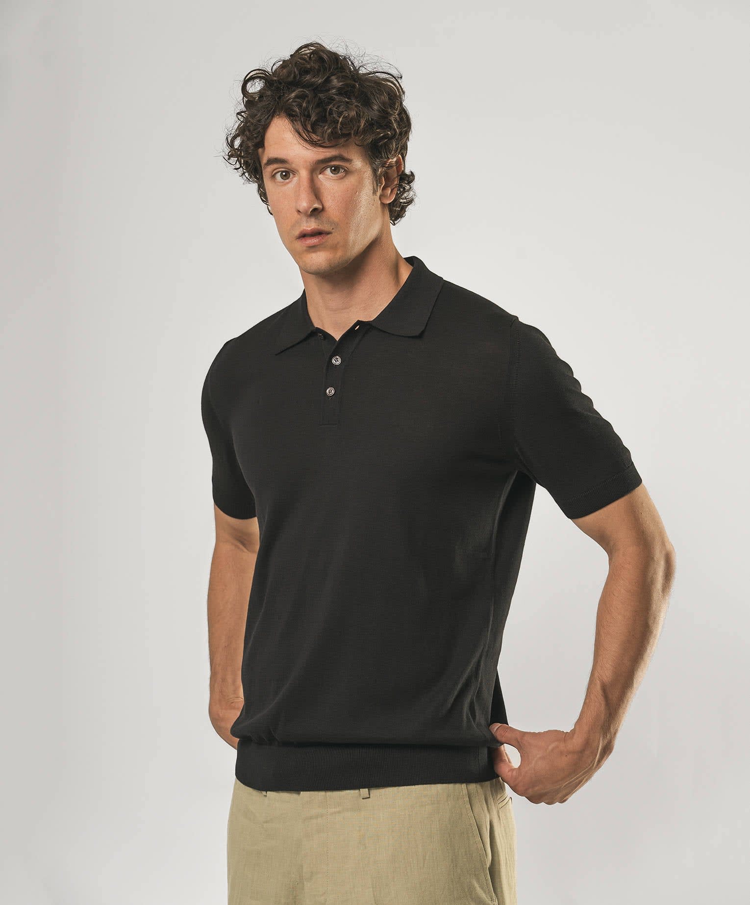 Larusmiani Ischia Polo Sweater In Black