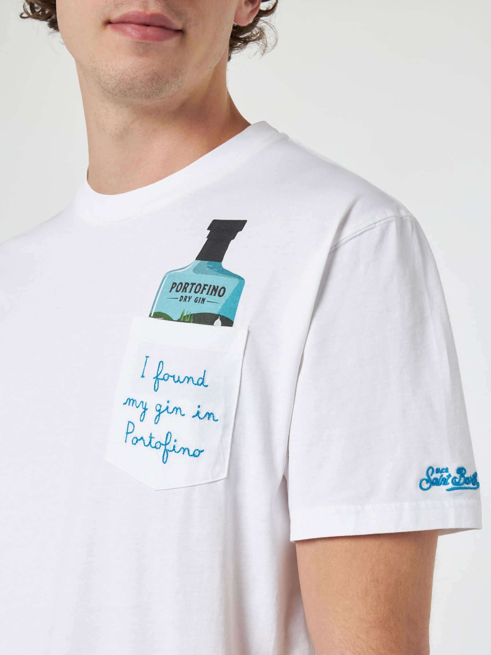Mc2 Saint Barth Bottle-print Cotton T-shirt In White