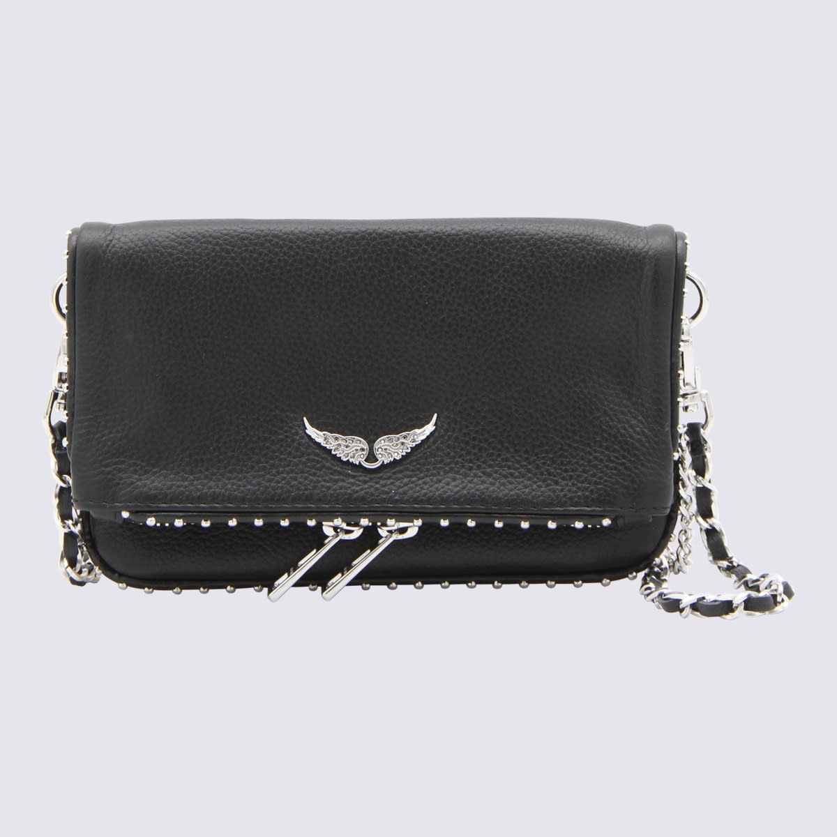 Black Leather Rock Nano Swing Your Wings Shoulder Bag