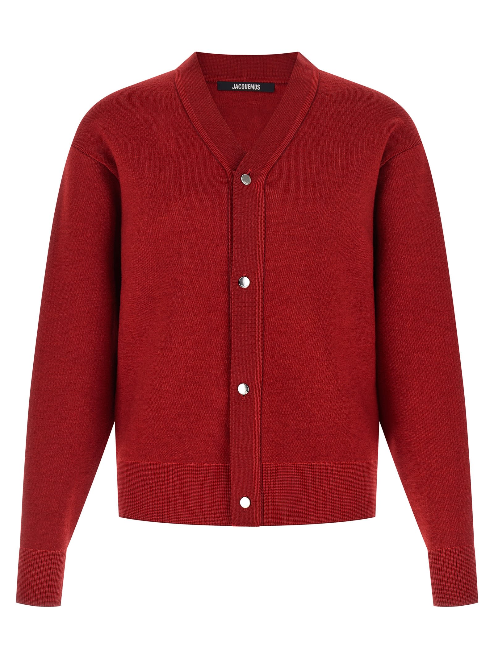 Jacquemus Le Cardigan Doppio Wool Blend Cardigan In Red