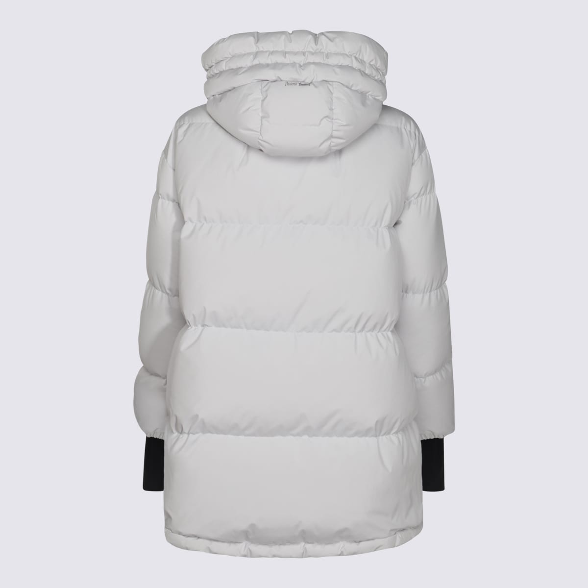 Shop Herno White Down Jacket In Grey