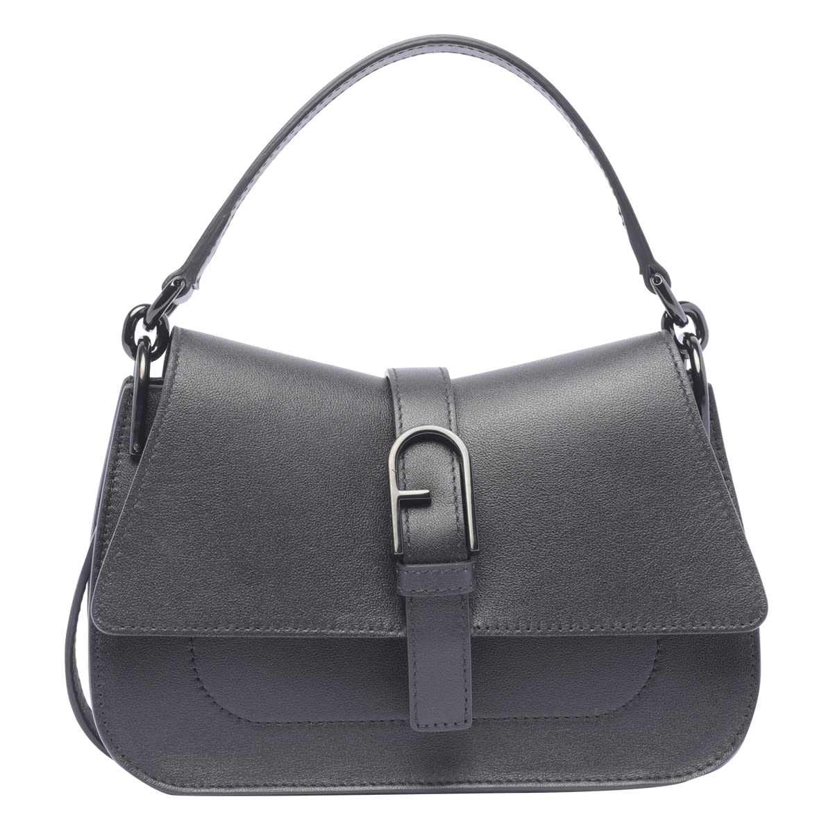 Shop Furla Flow Mini Top Hand Bag In Black