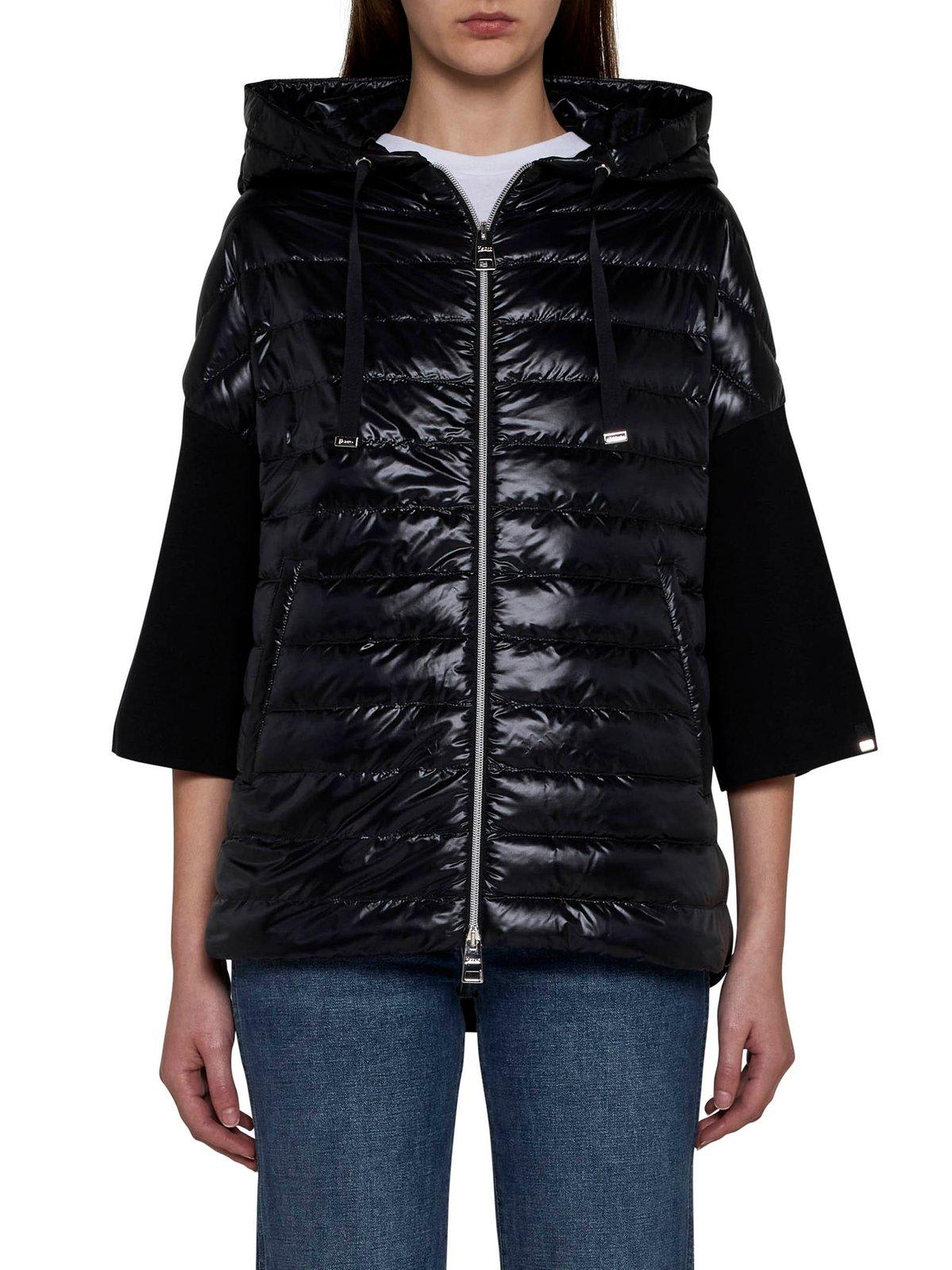 Shop Herno Hooded Down Jacket In Nero
