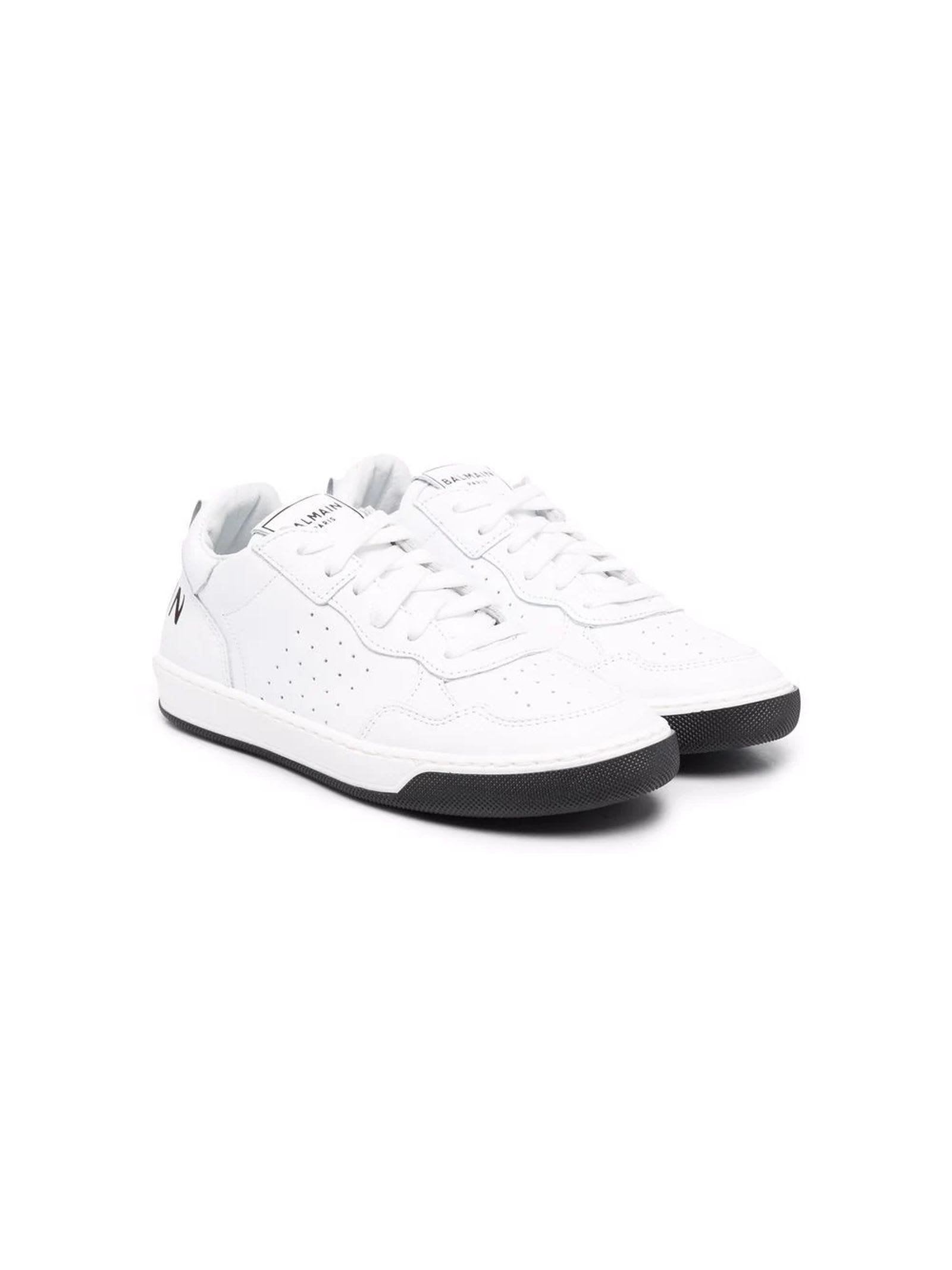 Balmain White Leather Sneakers