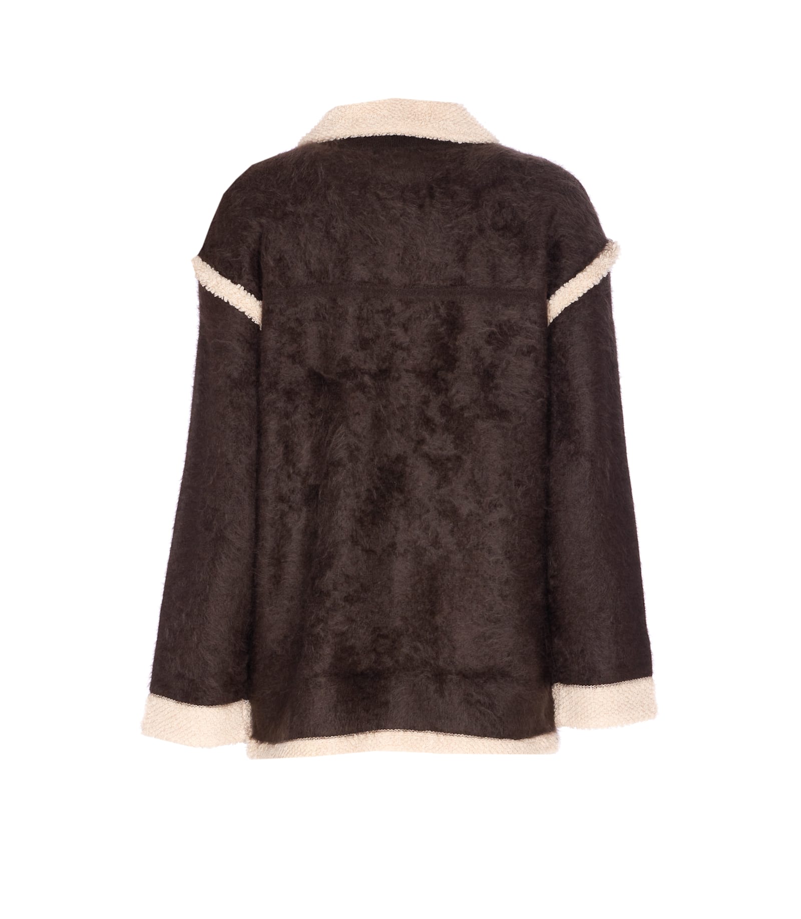 Guest In Residence Grizzly Shearling-trim Cashmere Jacket In Brown