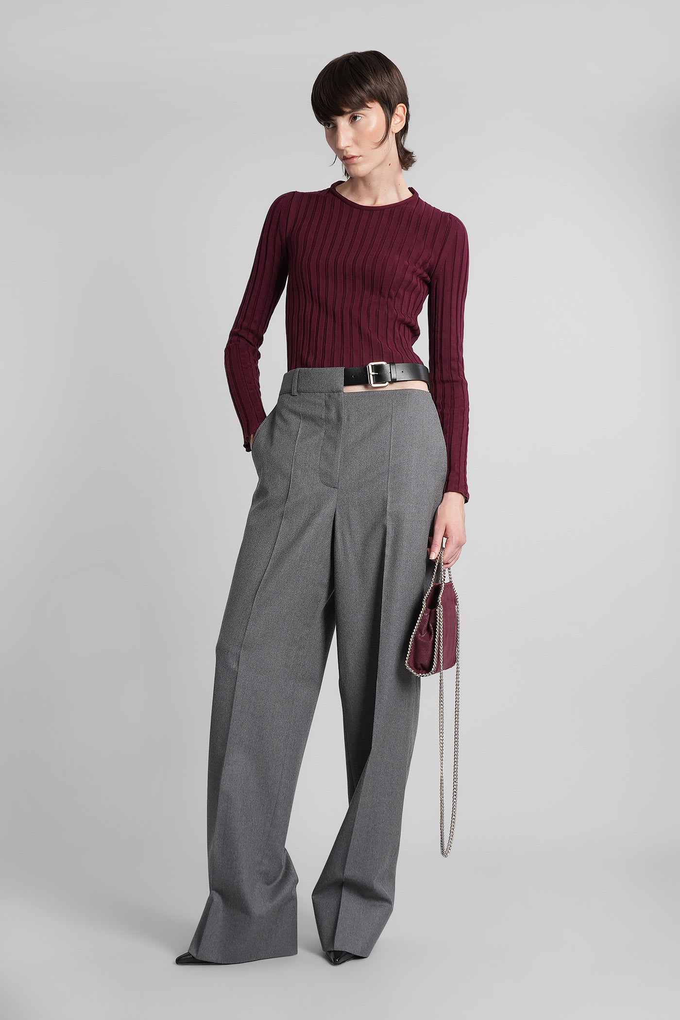 Stella Mccartney Pants In Grey Polyester In Gray