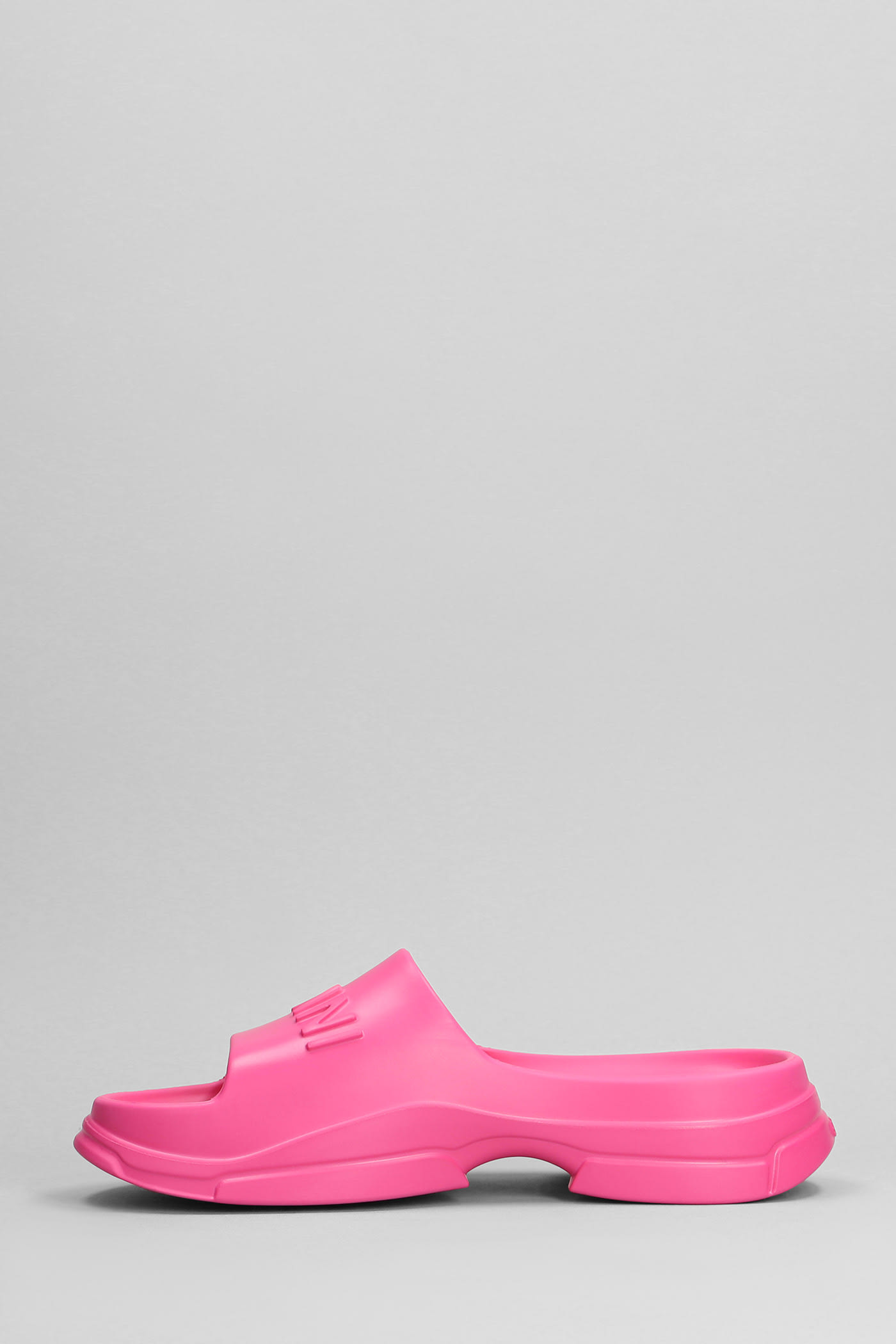 Shop Ganni Flats In Rose-pink Rubber/plasic