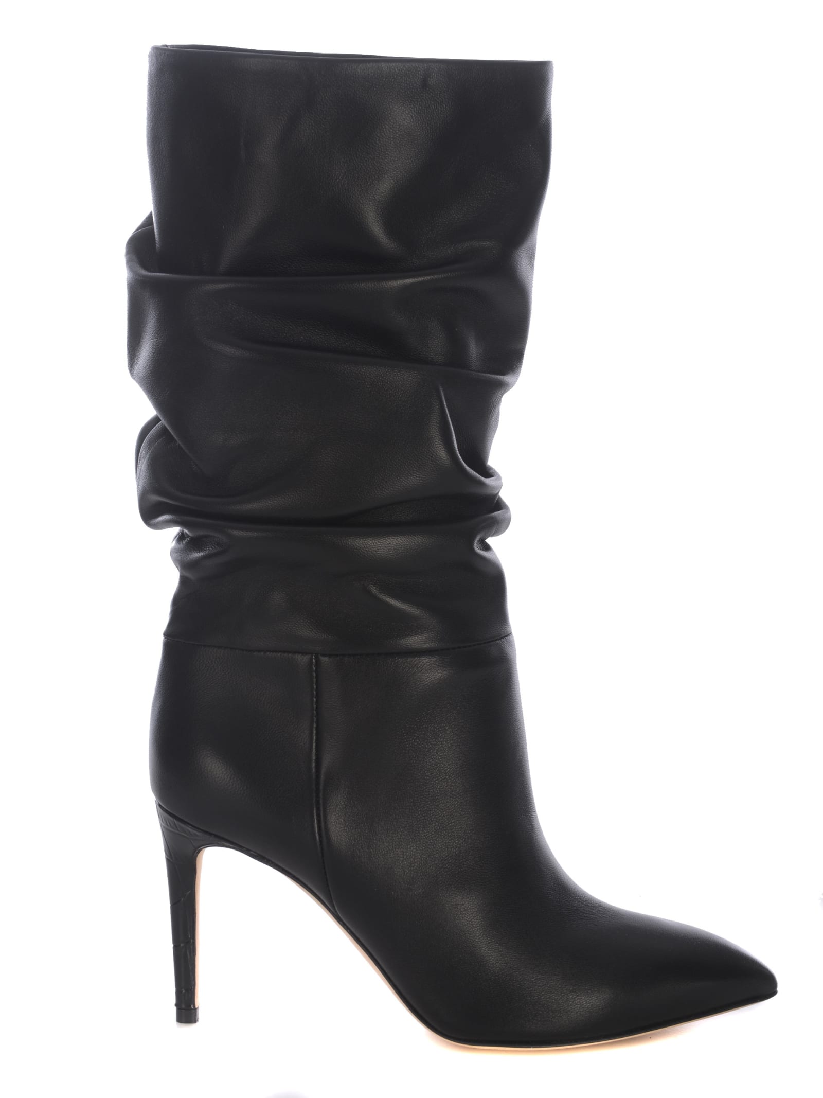 Shop Paris Texas Boots  Slouchy In Nappa Leather In Black