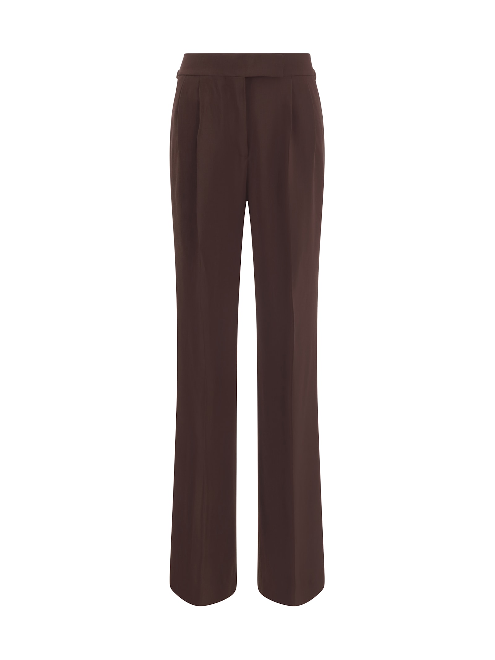 Tom Ford Pleated Wide-leg Trousers In Brown
