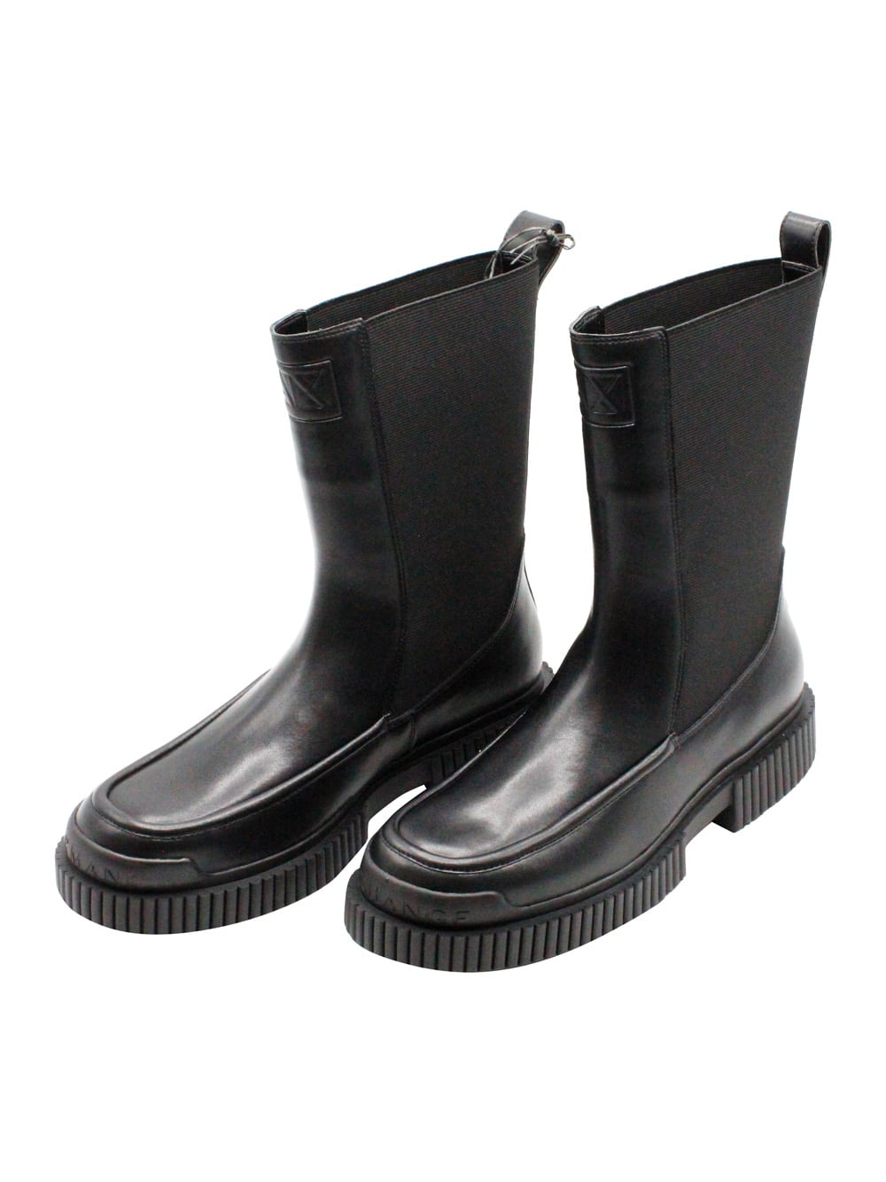 Shop Armani Exchange Boots In Black