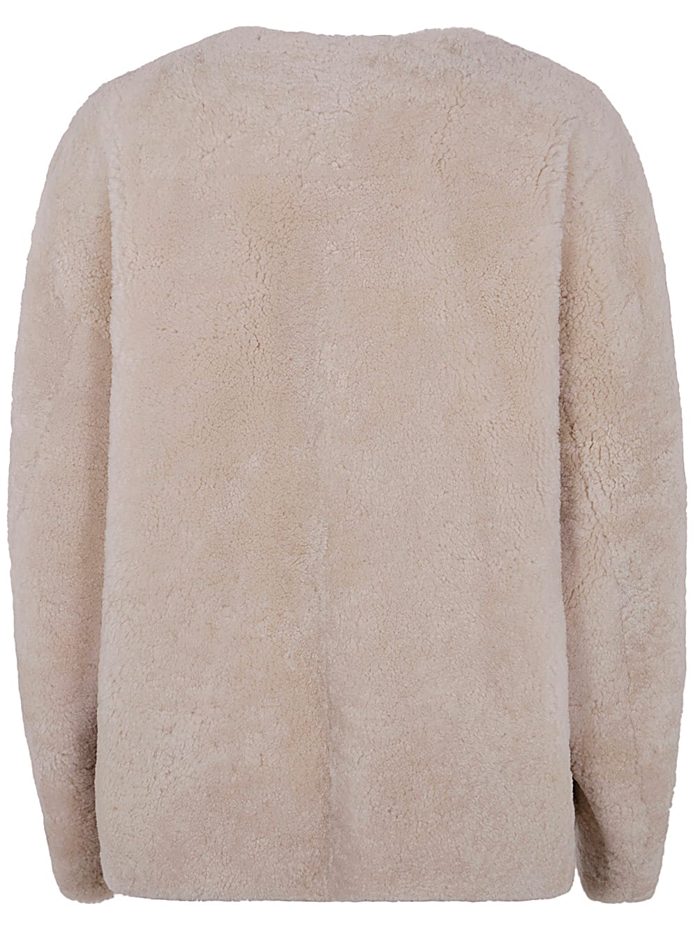 Shop Totême Teddy Shearling Clasp Jacket In Off White