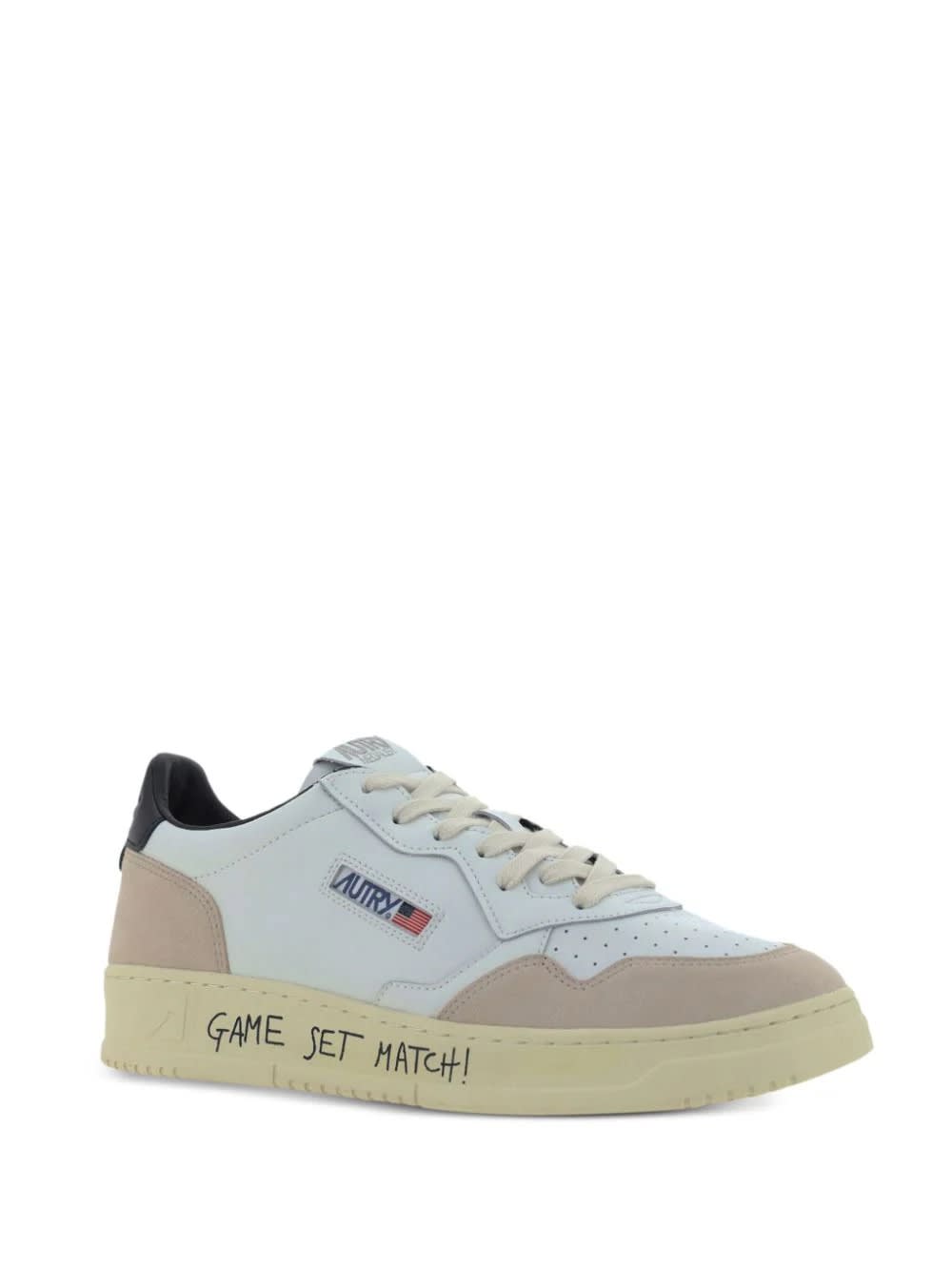 Shop Autry Medalist Low Sneakers In Suede And Leather With Lettering In White