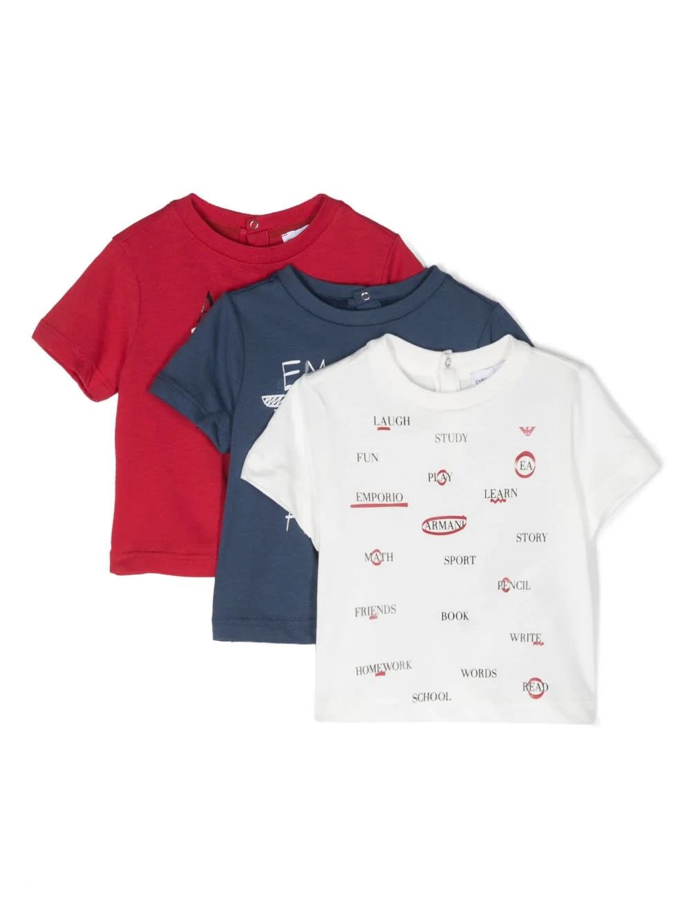 Shop Emporio Armani Set Di 3 T-shirt In Multicolor