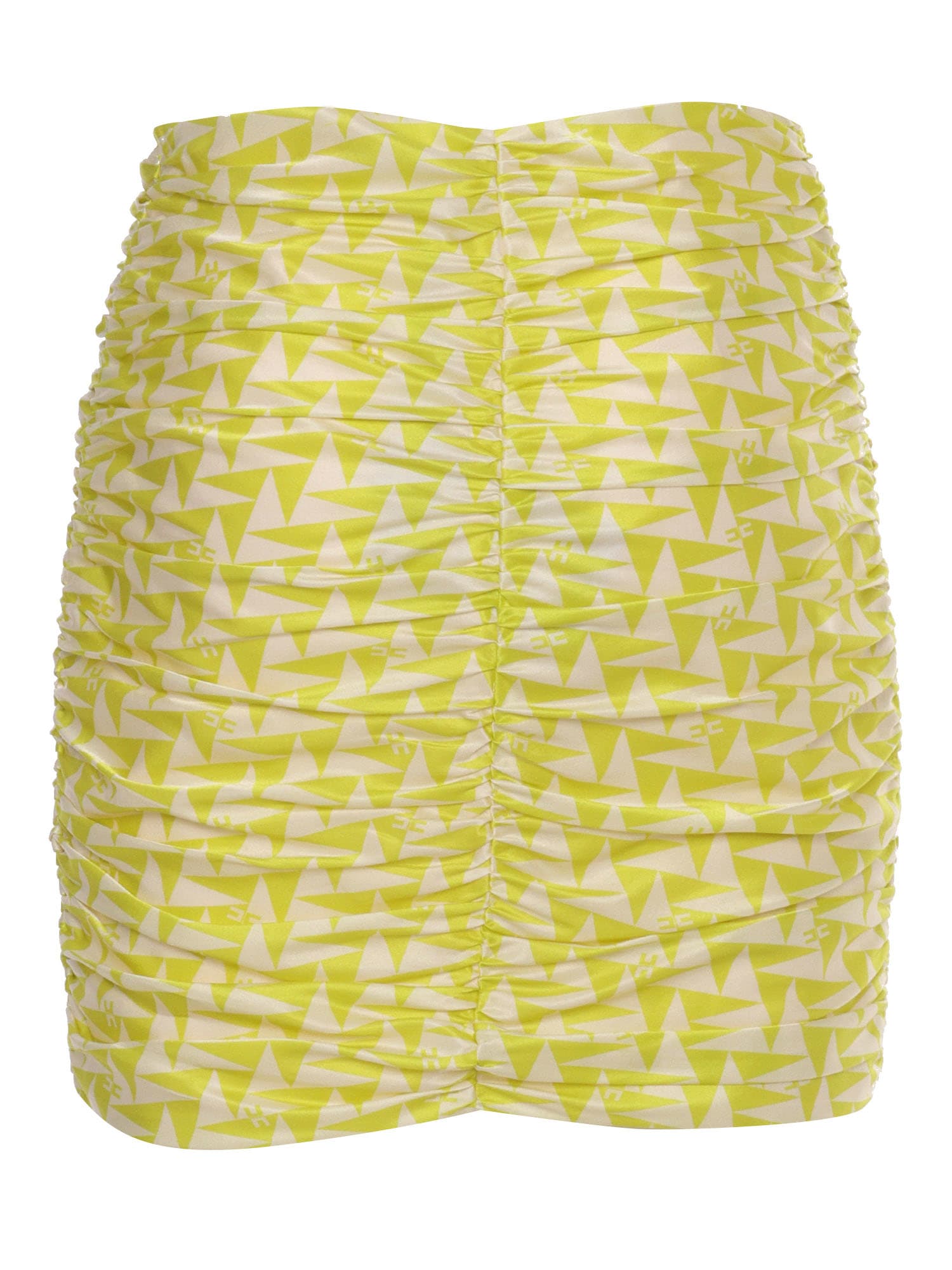 Shop Elisabetta Franchi Yellow Skirt With Zip