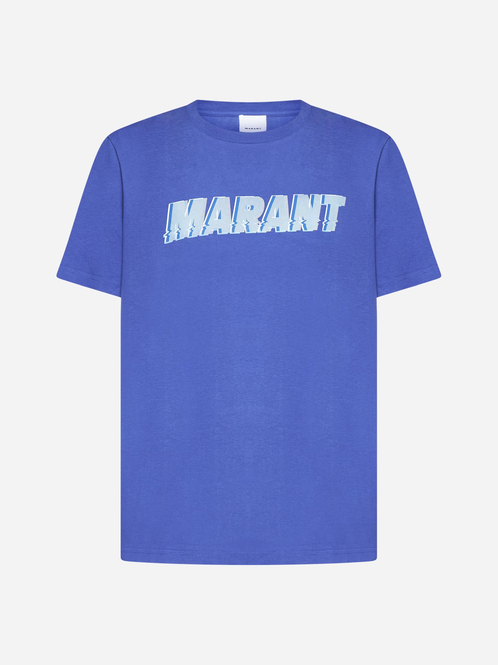 Shop Isabel Marant Honore Cotton T-shirt In Blu Elettrico