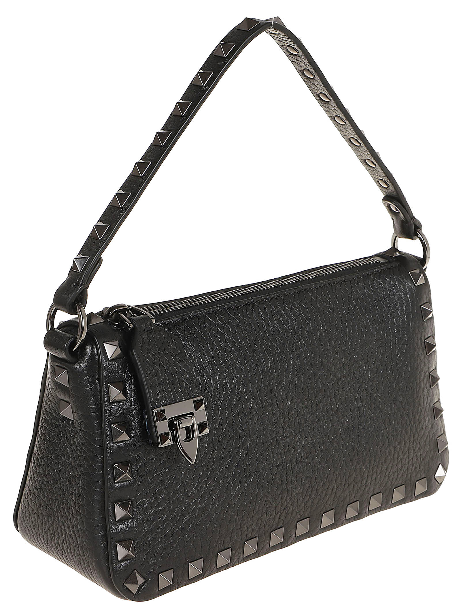 Valentino Garavani Rockstud Small Shoulder Bag In Black