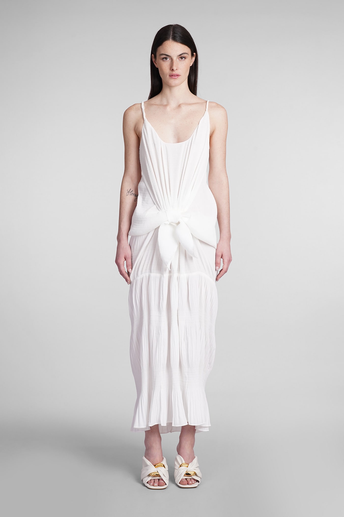 Shop Jw Anderson Dress In White Polyester