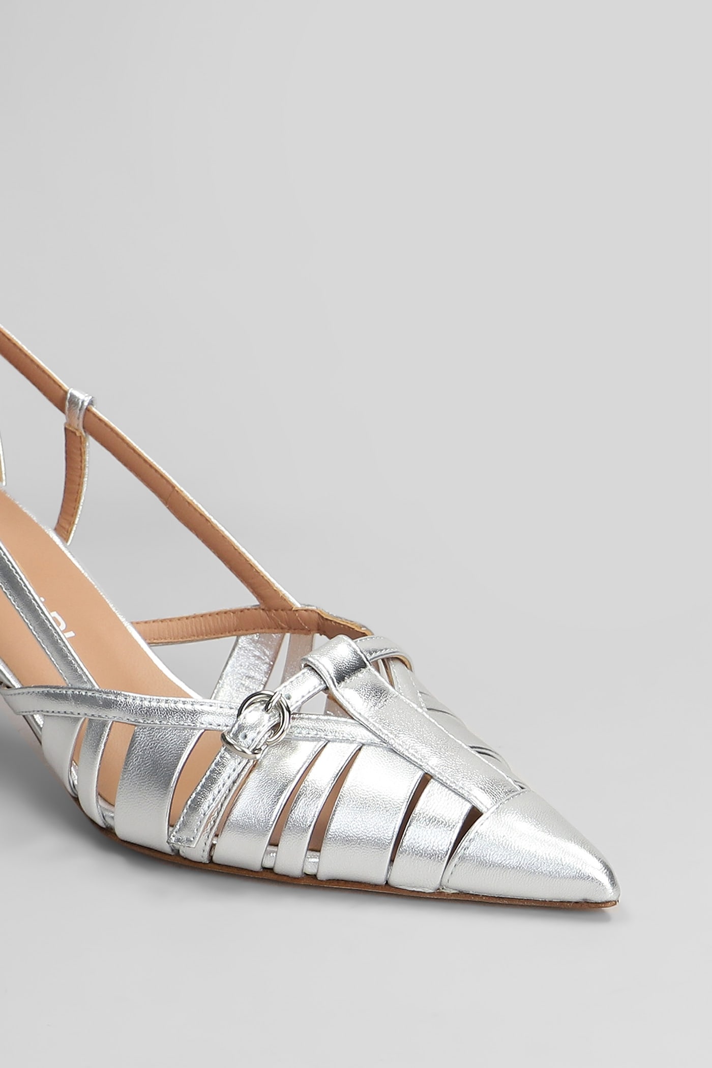 Shop Lella Baldi Pumps In Silver Leather