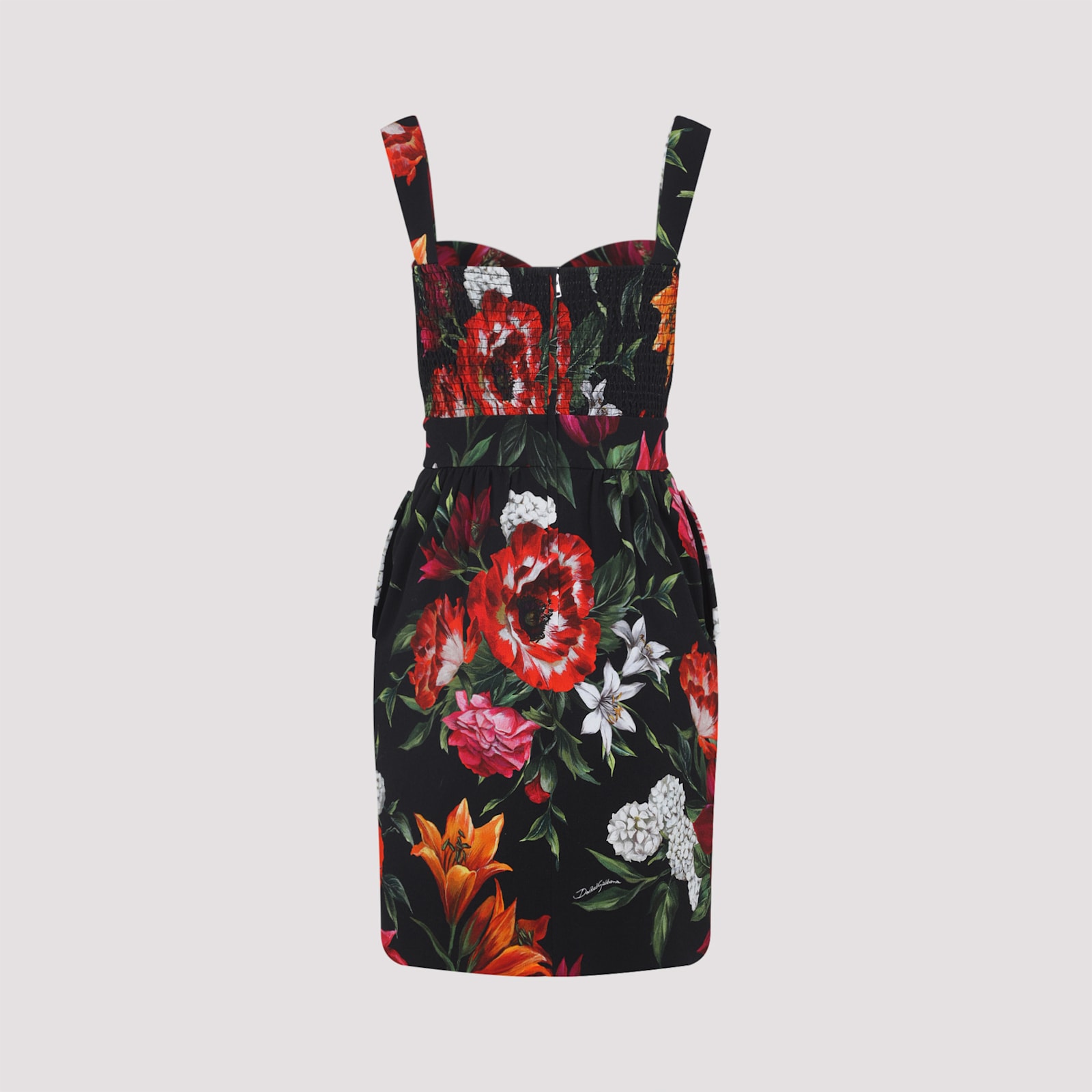 Dolce & Gabbana Floral-print Woven Mini Dress In Multi