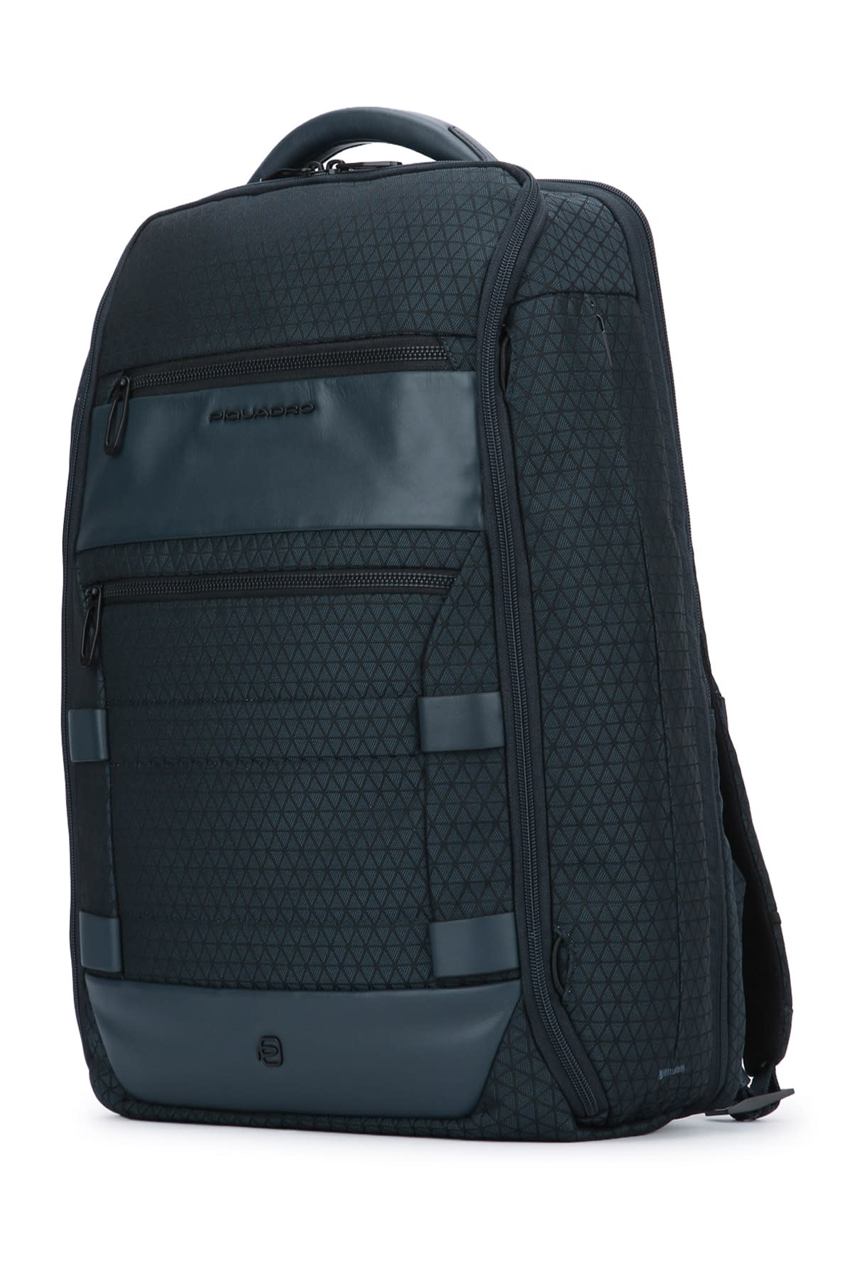 Piquadro Logo-plaque Backpack In Blue