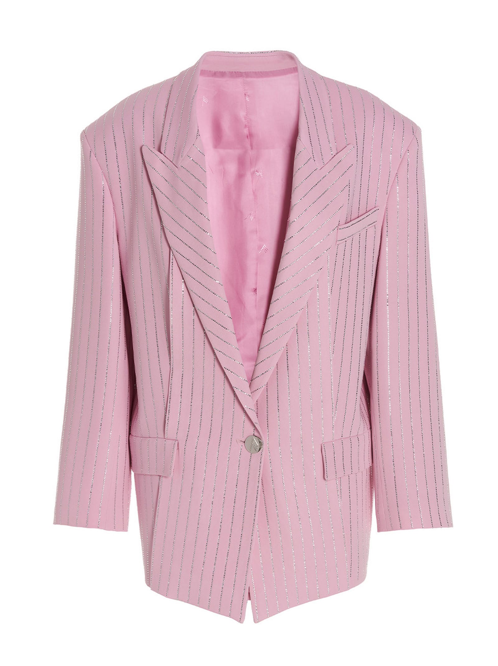 Shop Attico Glen Blazer Jacket In Pink