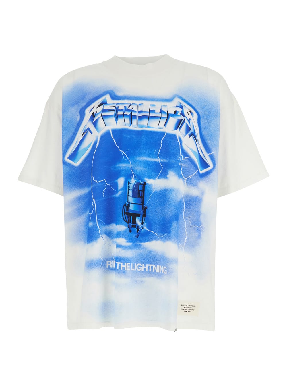 ride The Lightning X Metallica White T-shirt With Front And Back Print In Cotton Blend Man