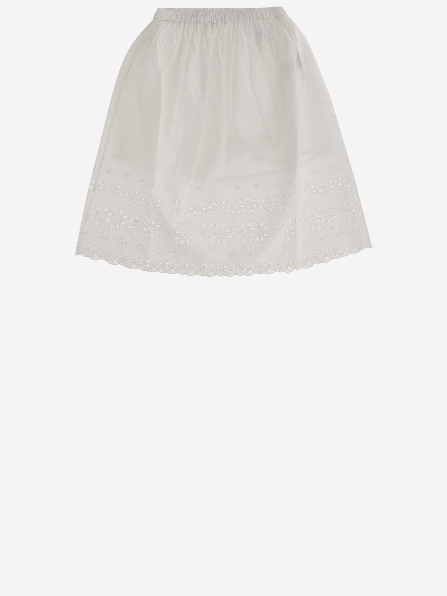 Shop Bonpoint Flora Skirt In Blanc Lait