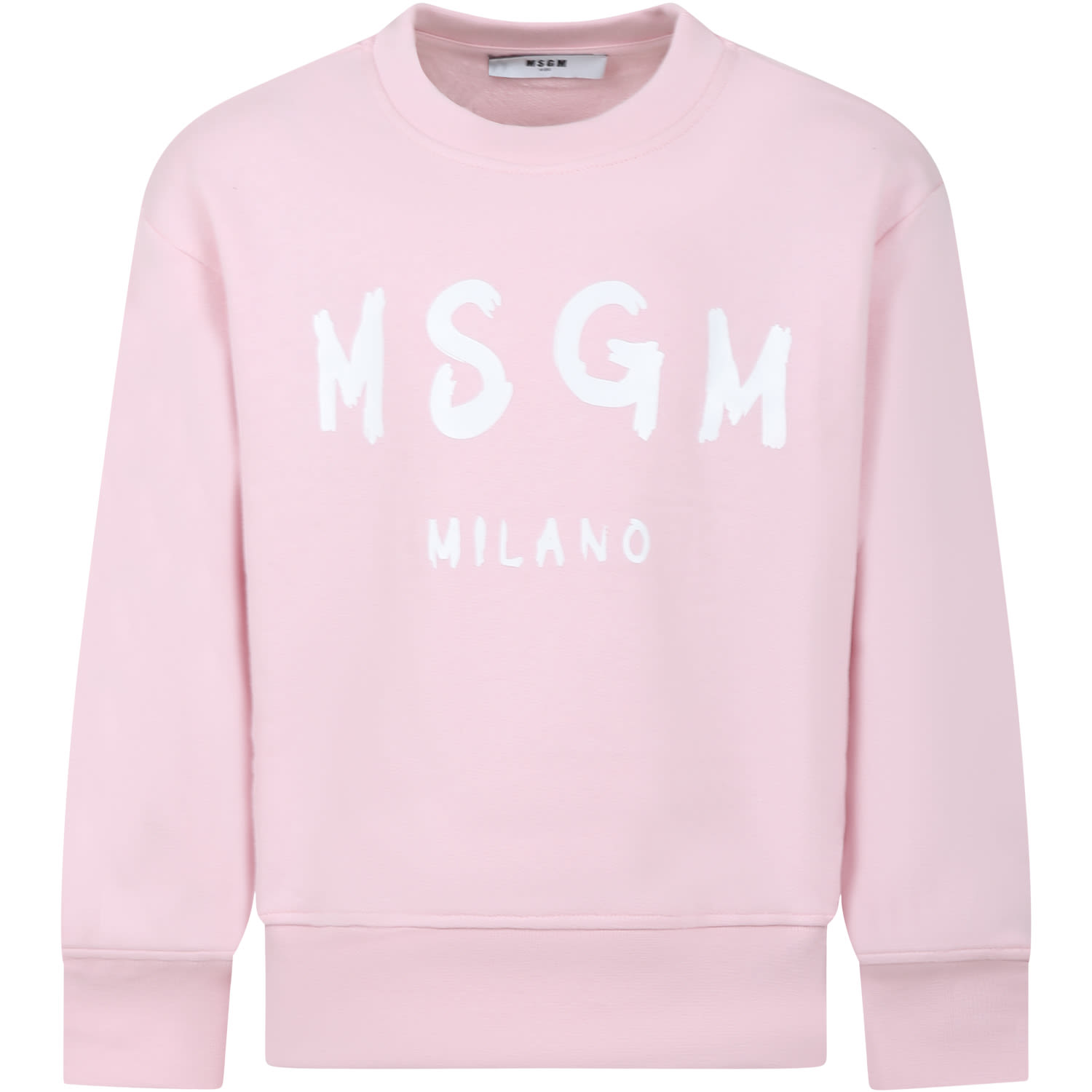 MSGM PINK SWEATSHIRT FOR GIRL WITH LOGO