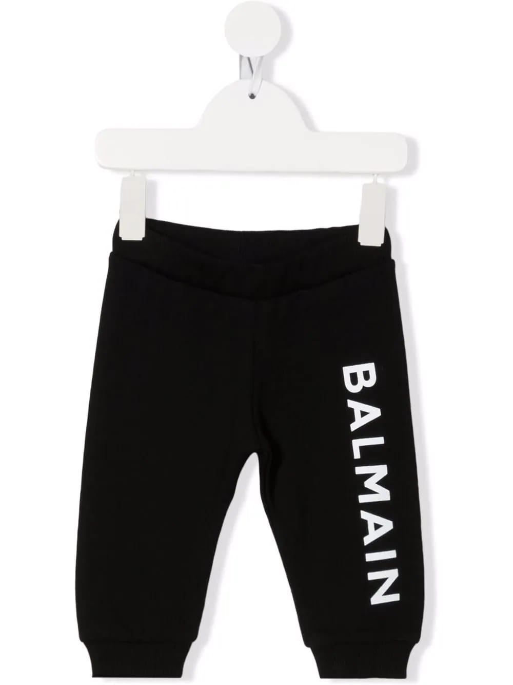 Balmain Baby Joggers In Black Cotton With Front Logo