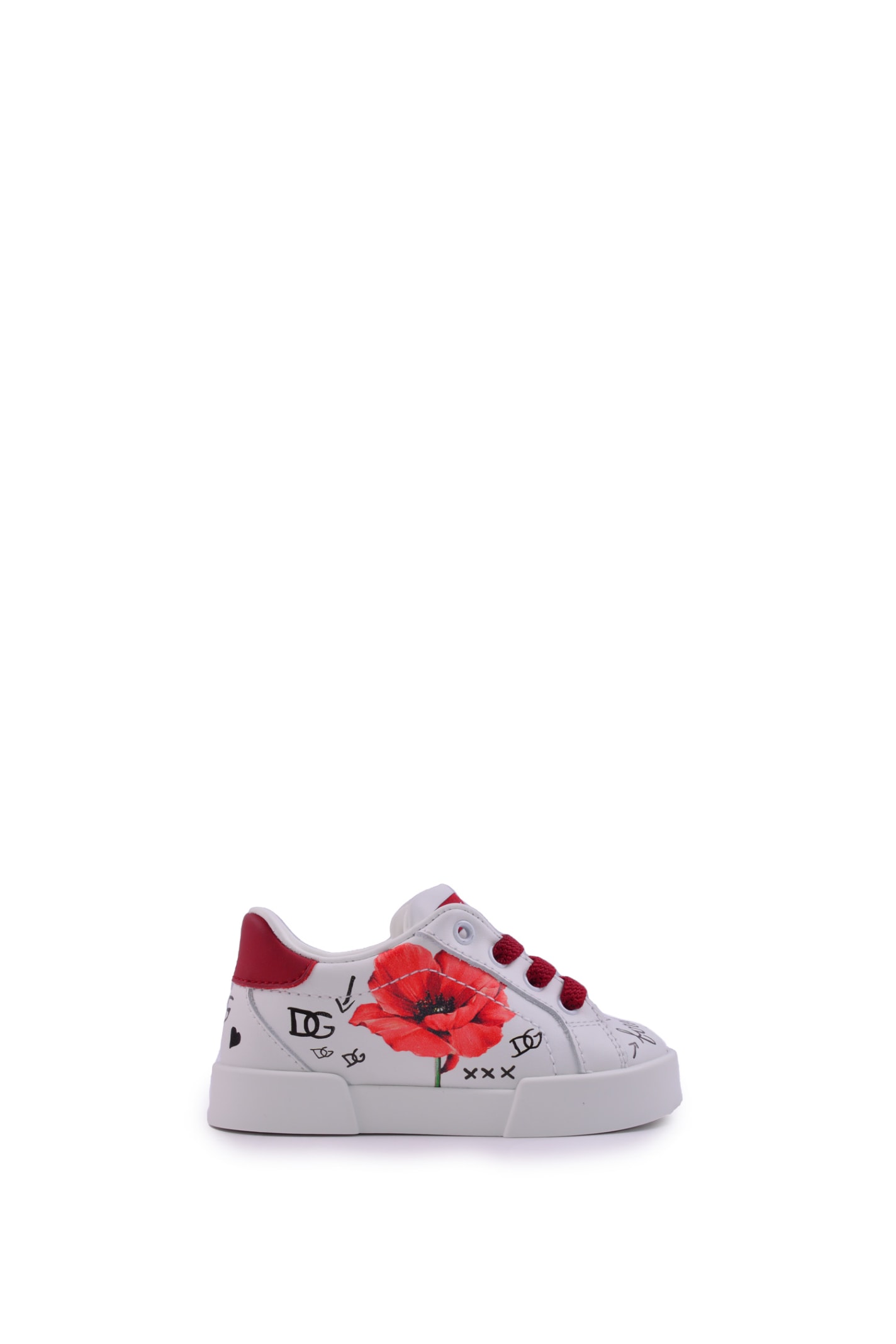 Dolce & Gabbana Sneakers With Poppy Print