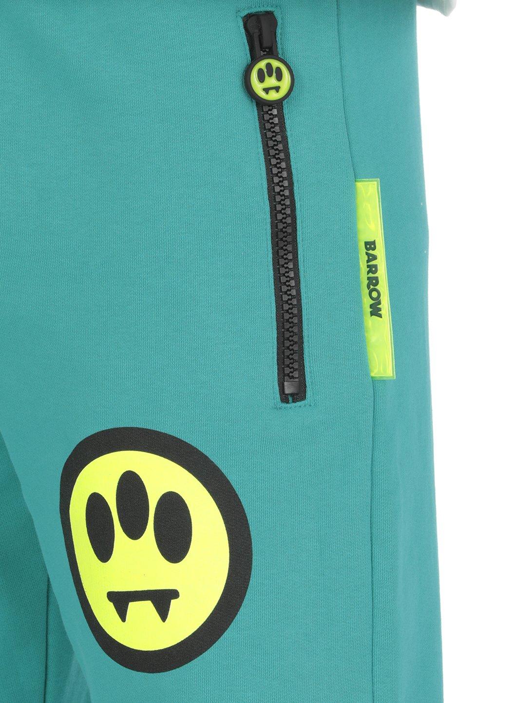 Barrow Logo Printed Drawstring Sweatpants In Green