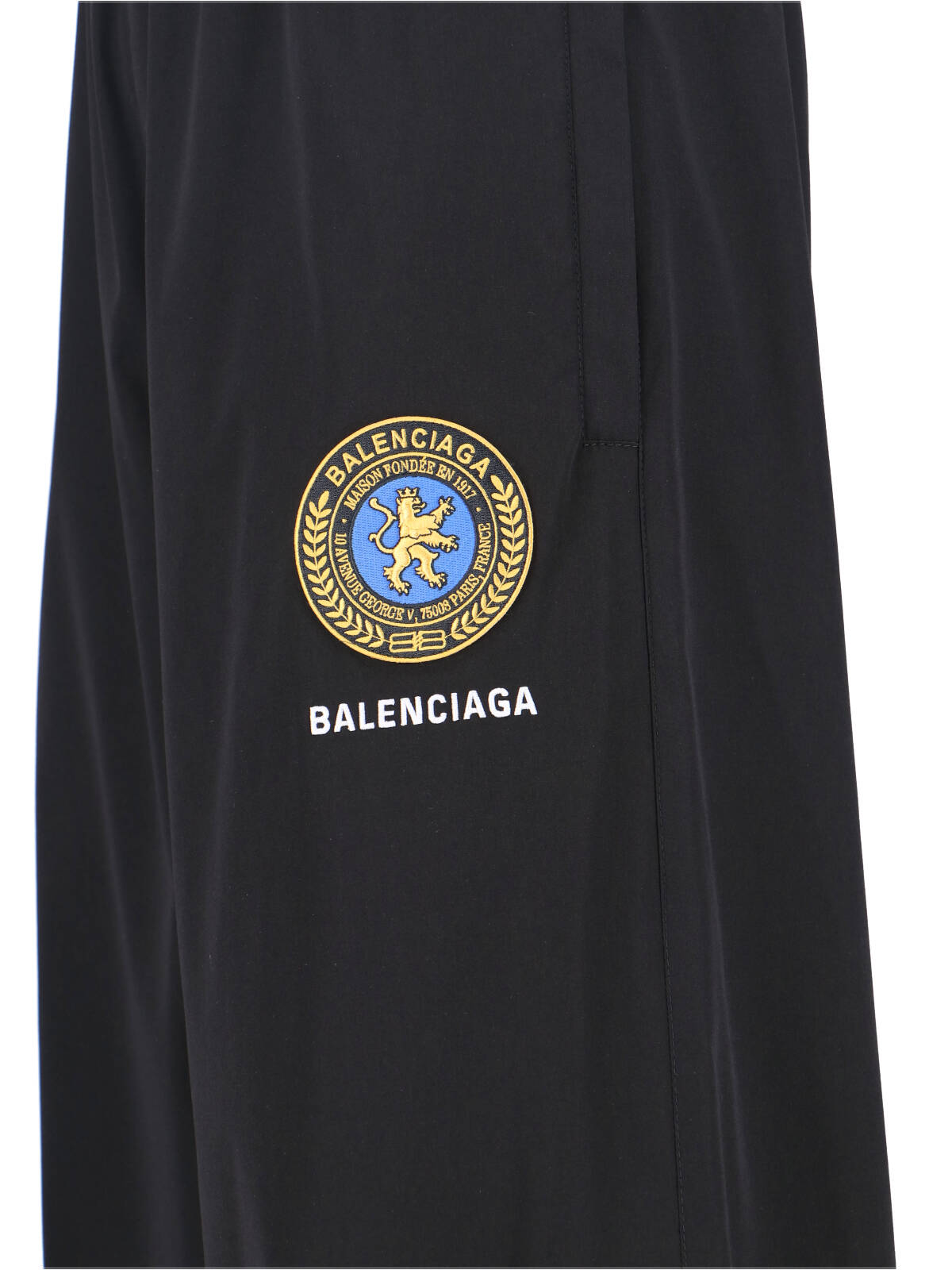 Balenciaga Logo-embroidered Elastic-waistband Trousers In Black