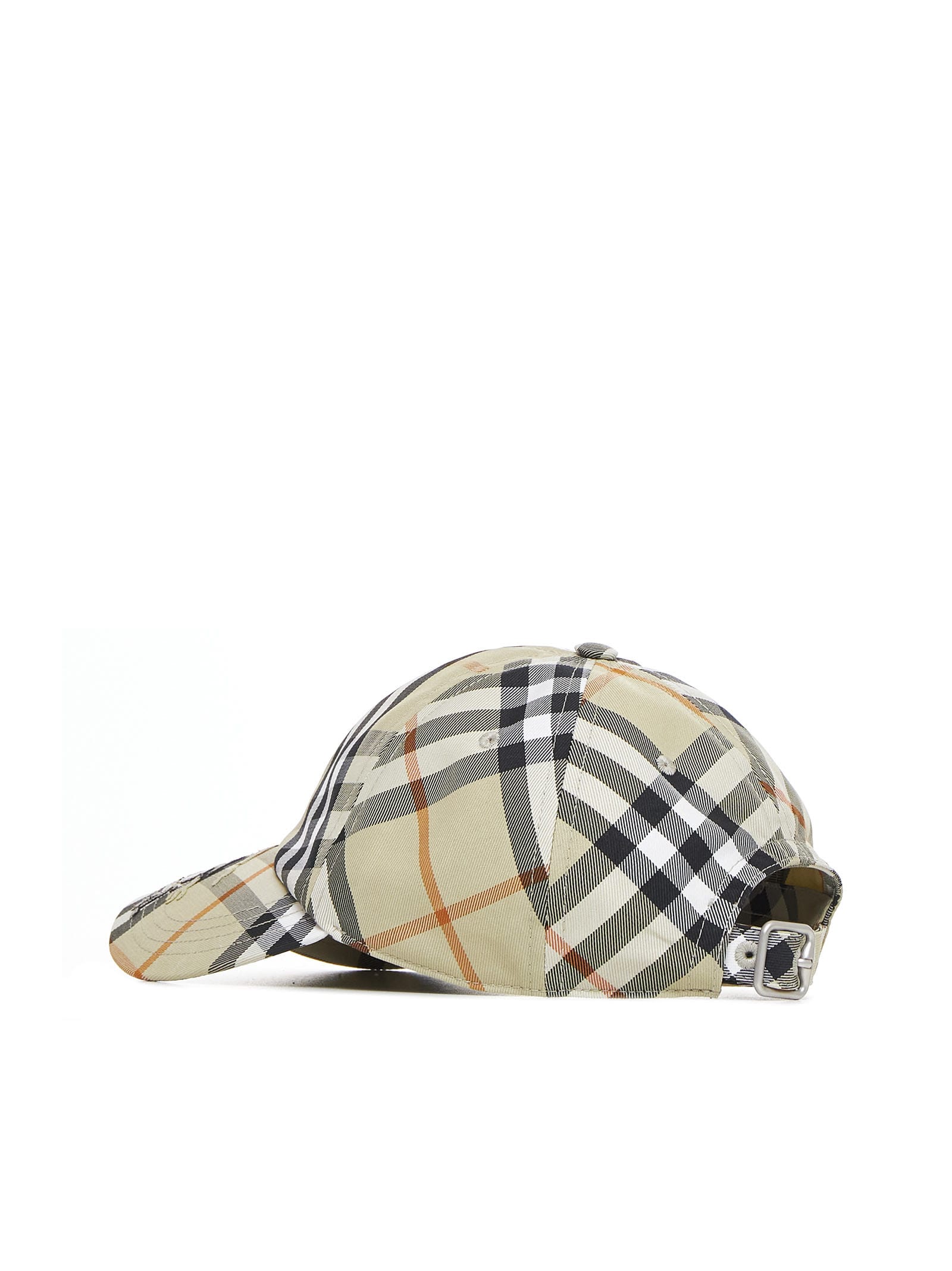 Shop Burberry Hat In Light Sage Ip Check