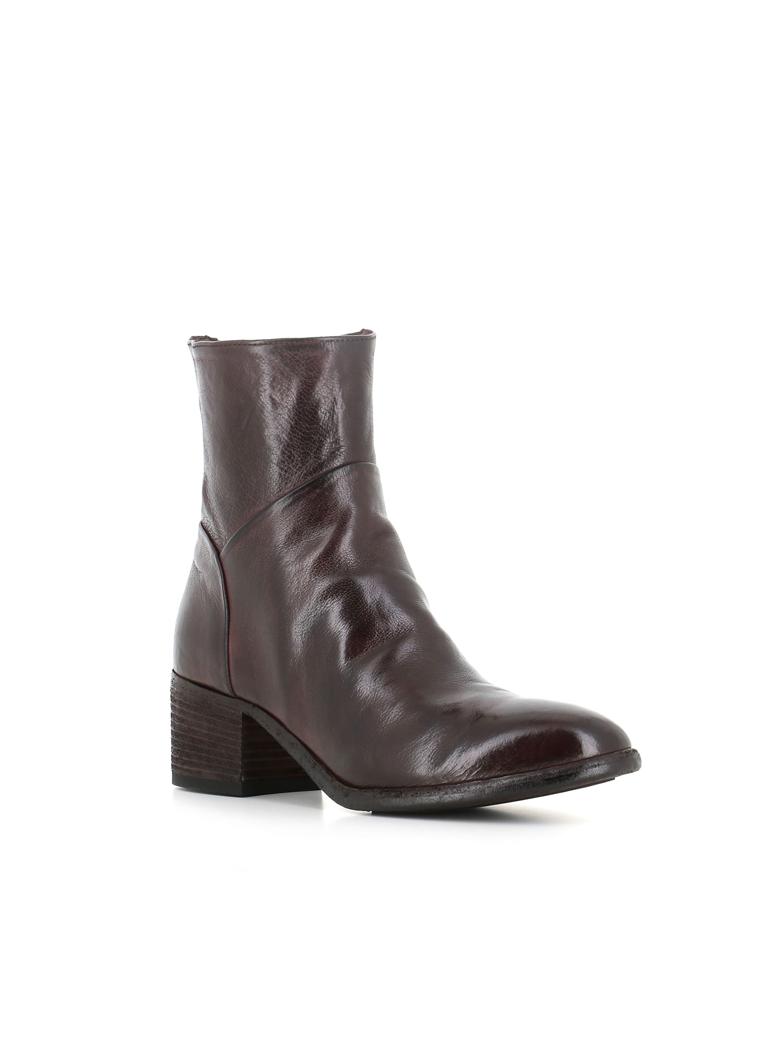 Officine Creative Zipped Block-heel Boots In Brown
