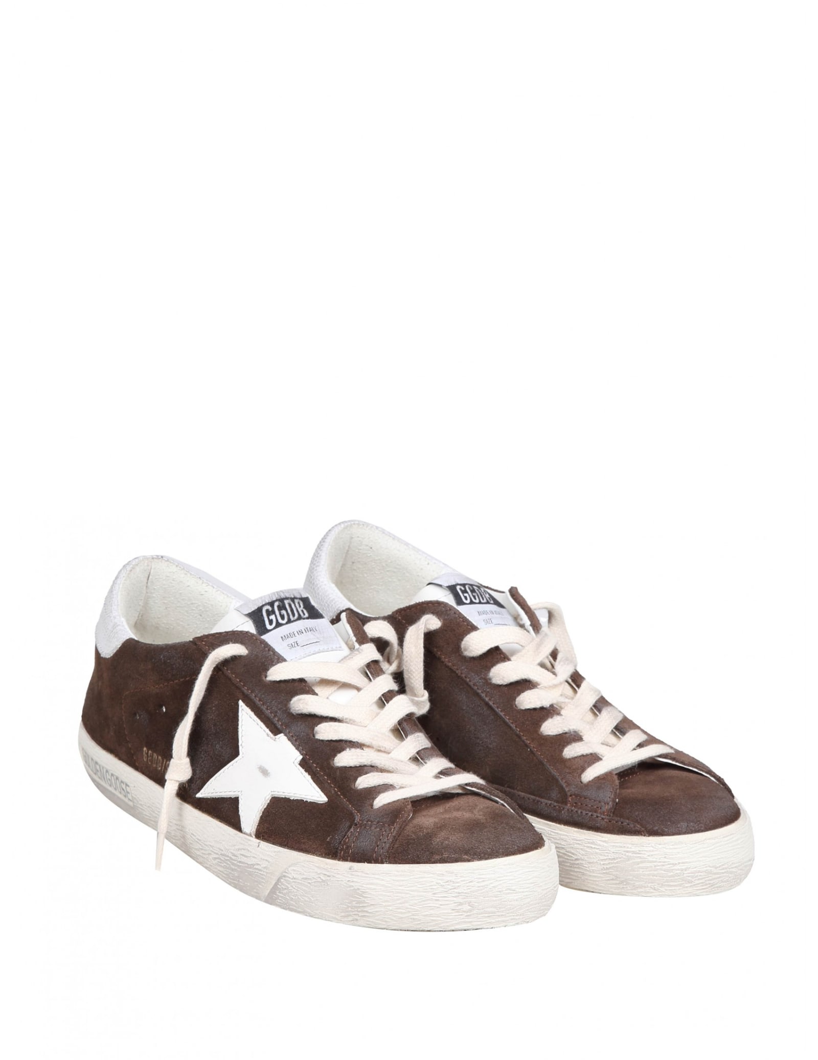 Shop Golden Goose Super Star In Brown Suede