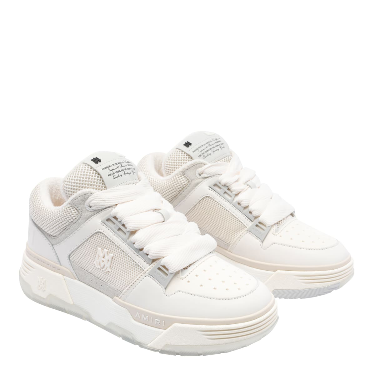 Amiri Ma-1 Mesh-panel Lace-up Shoes In Gray