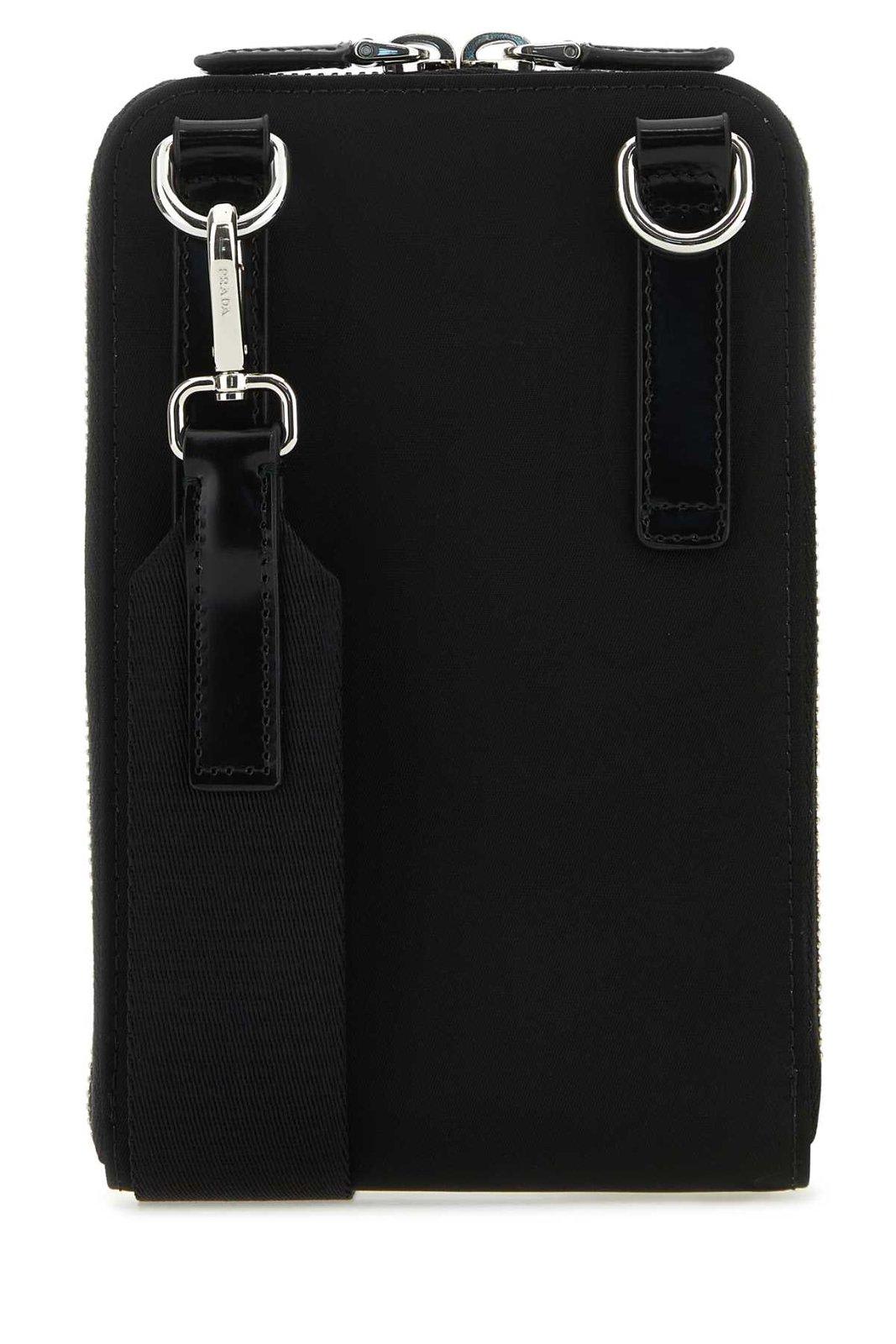 Shop Prada Triangle-logo Zipped Phone Case In Nero