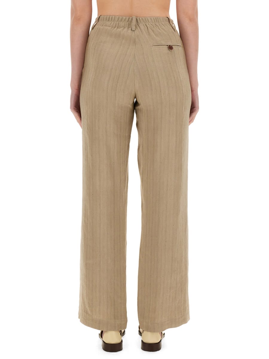 Shop Alysi Linen Pants In Brown