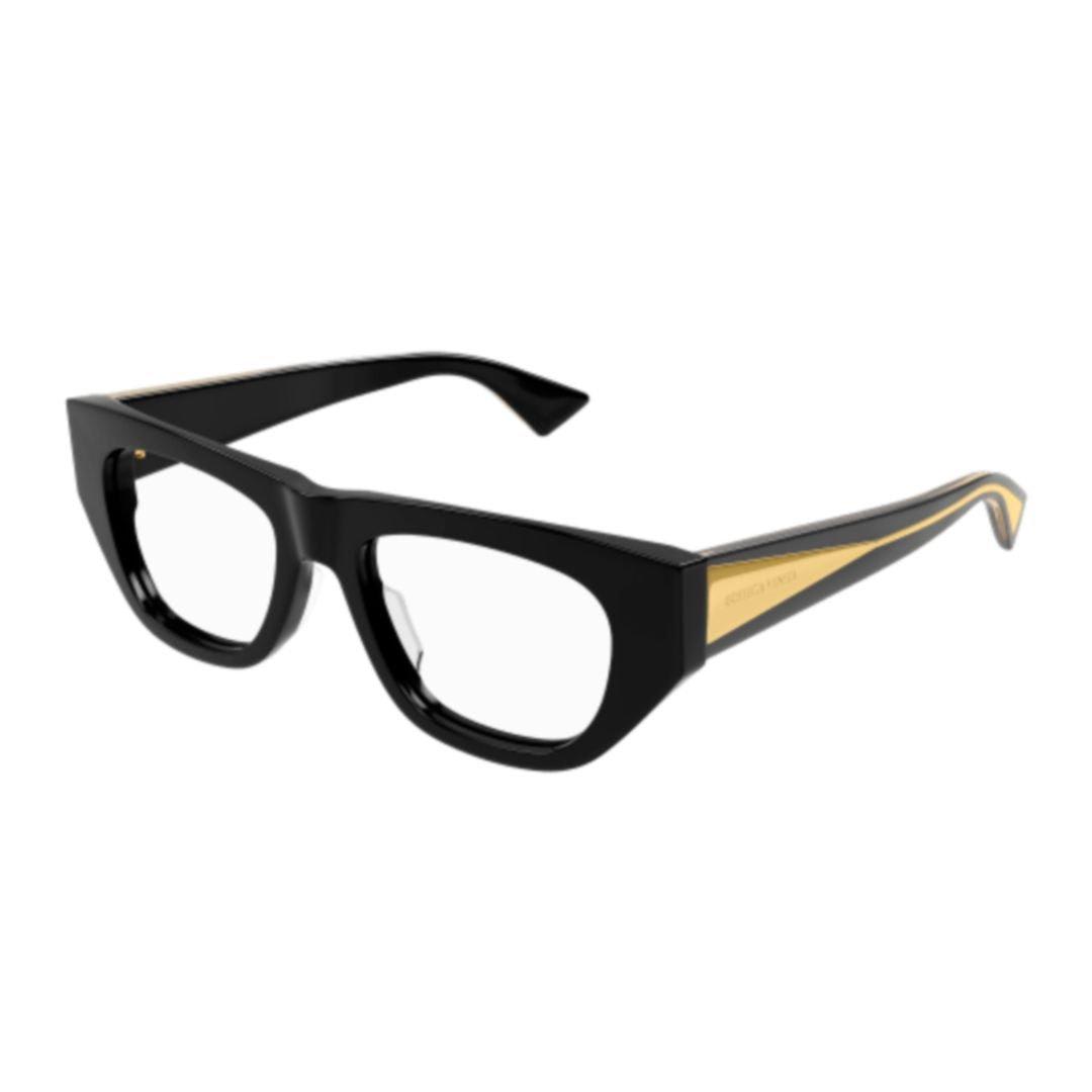 Shop Bottega Veneta Square Frame Glasses In 001 Black Crystal Transpa