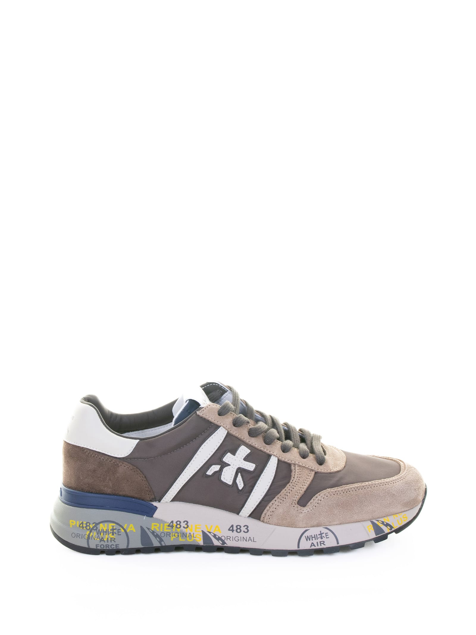 Premiata Low-top Sneakers With Suede And Smooth Texture Details In Multi