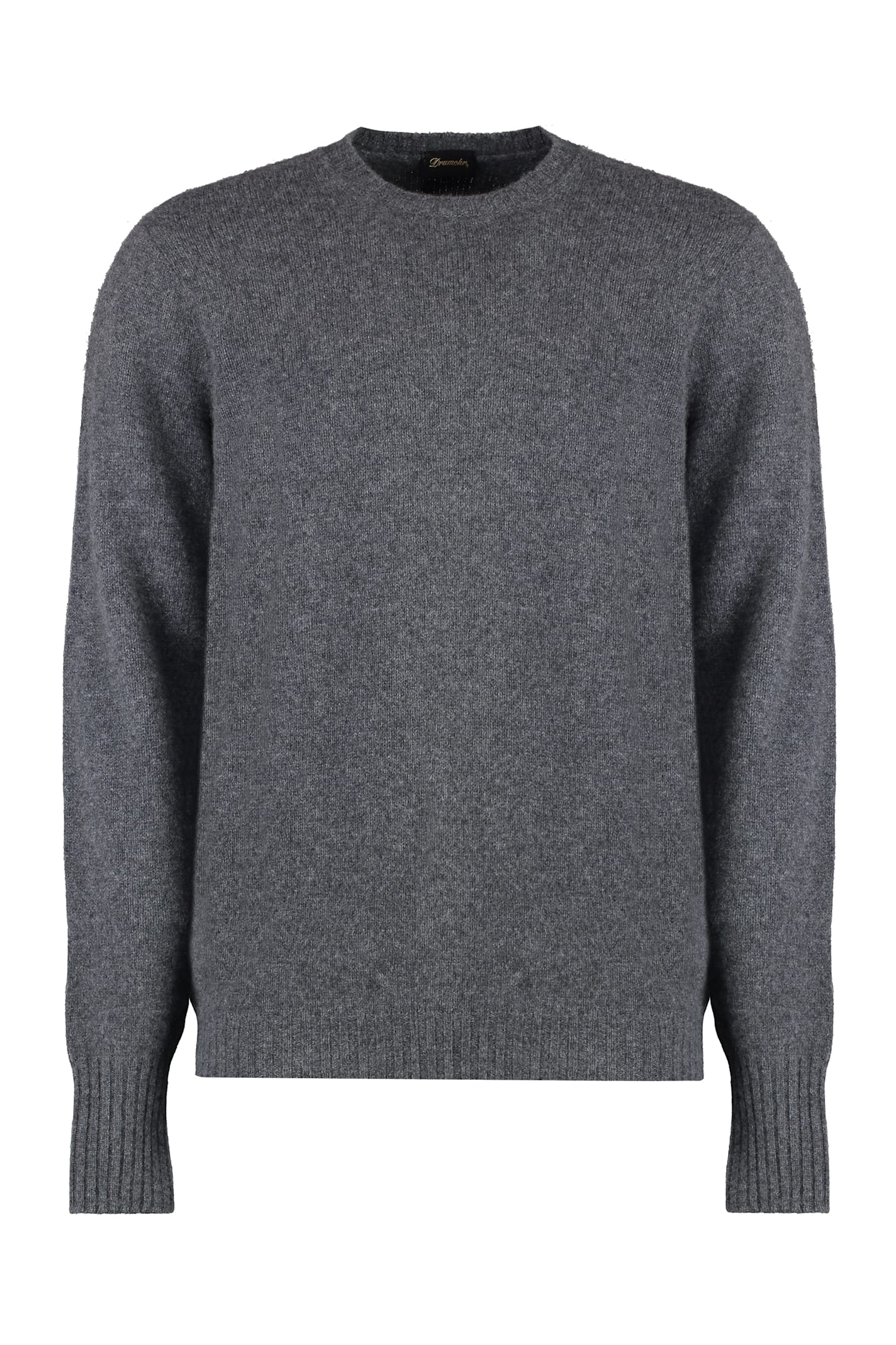 Shop Drumohr Crew-neck Cashmere Sweater In Grey