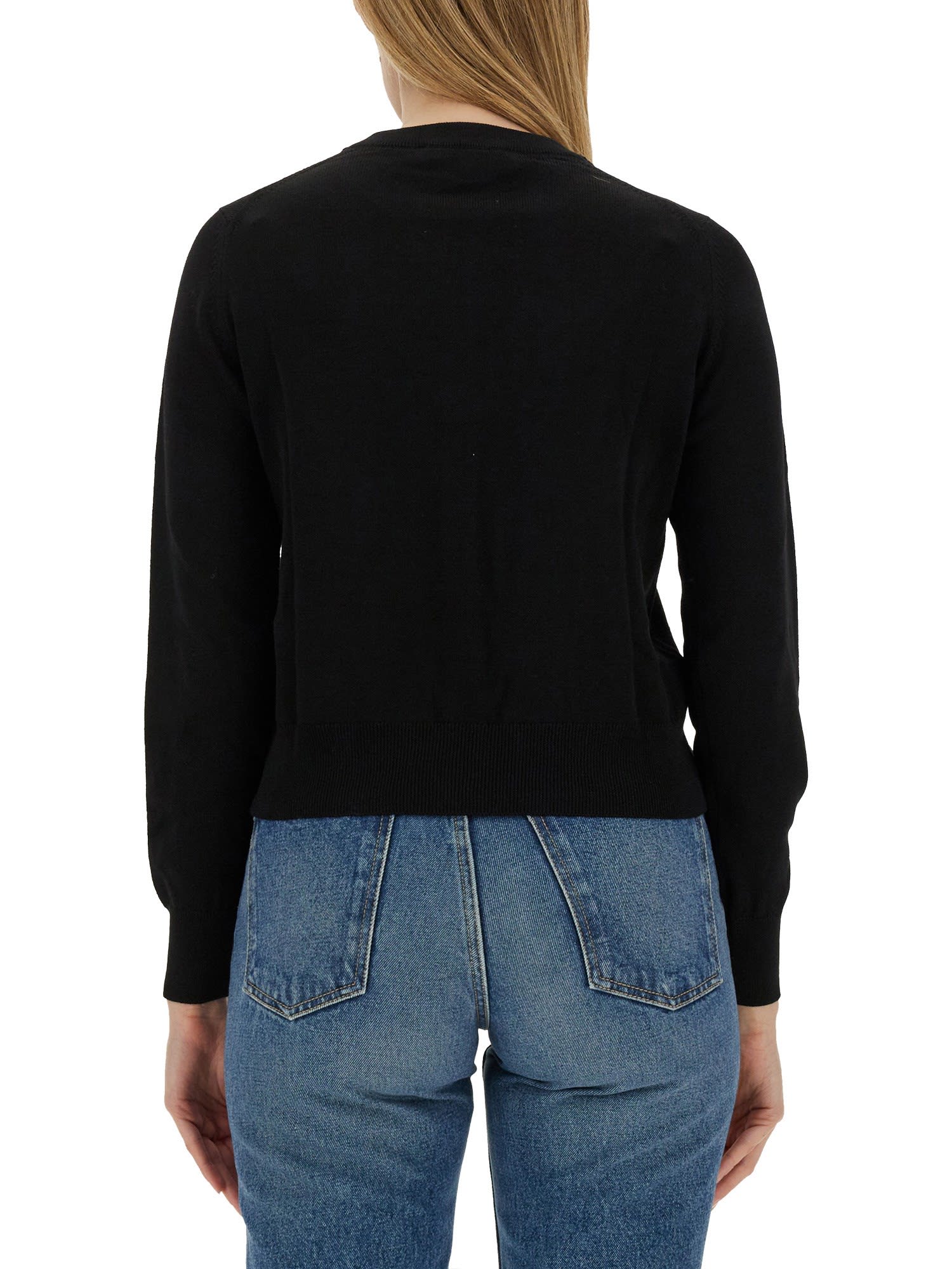 Shop Maison Kitsuné Fox Patch Cardigan In Black