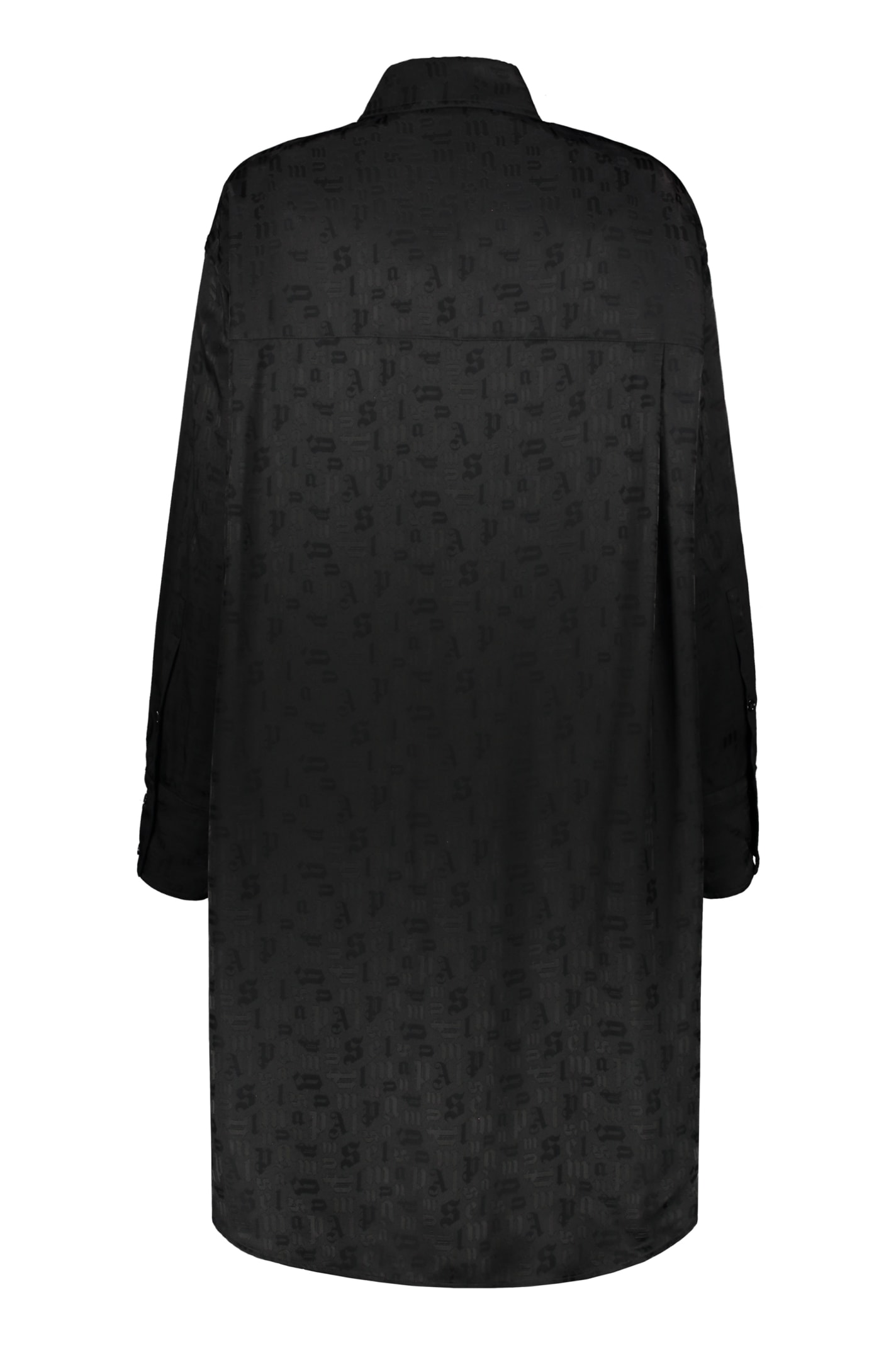 Shop Palm Angels Maxi Shirt-dress With Logo In Black