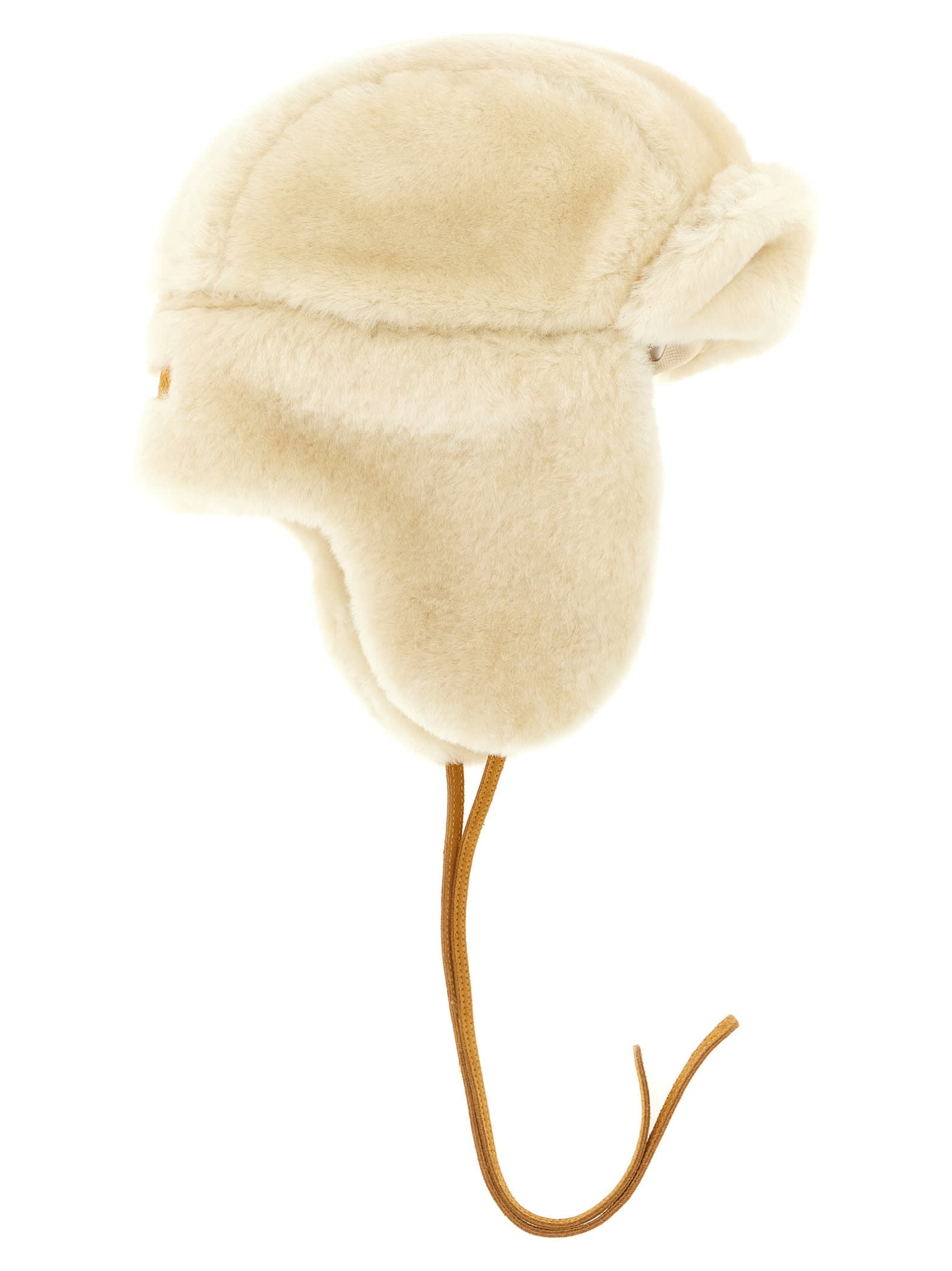 Jacquemus La Chapka Shearling Hat In Sand