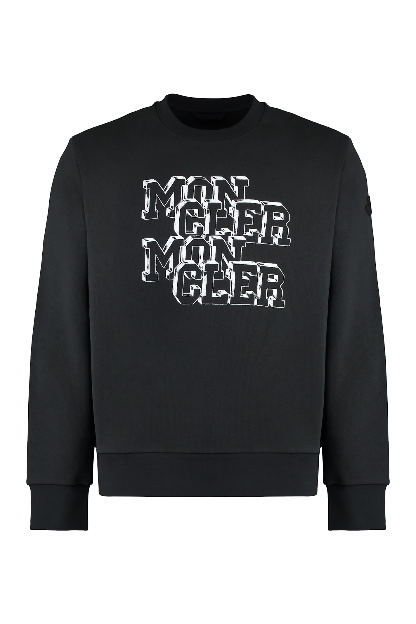 Moncler Men's Logo Detail Cotton Sweatshirt In Black