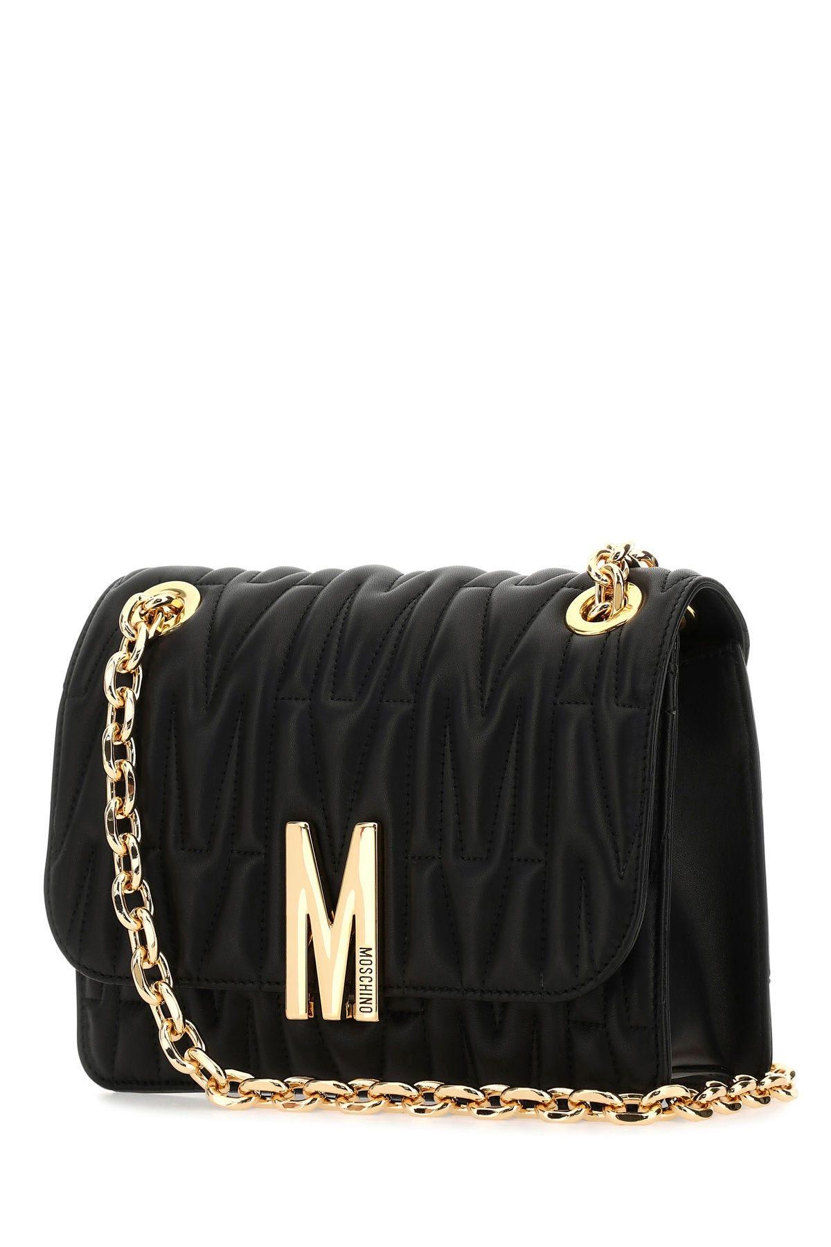 Shop Moschino Black Leather M Crossbody Bag