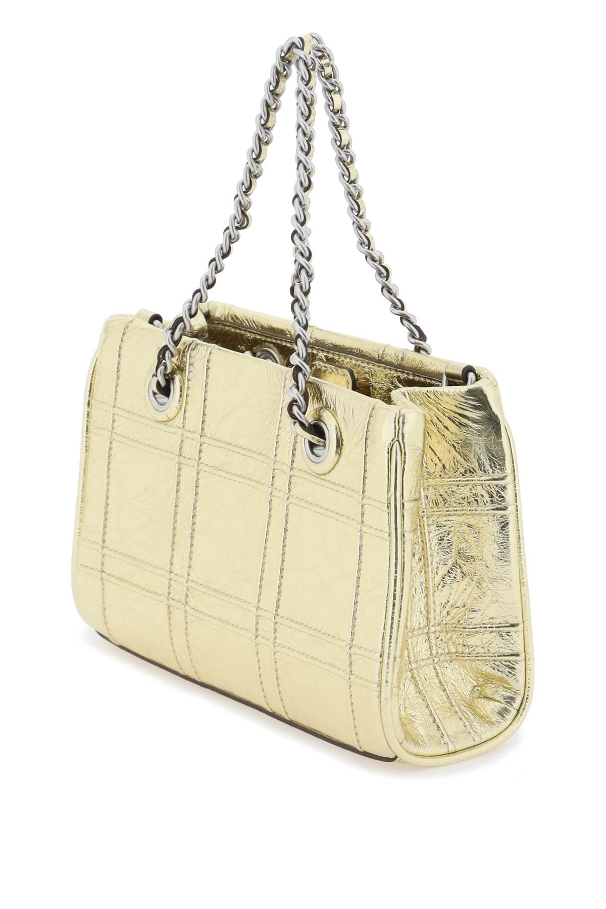 Shop Tory Burch Fleming Mini Bag In 18 Kt Gold (gold)